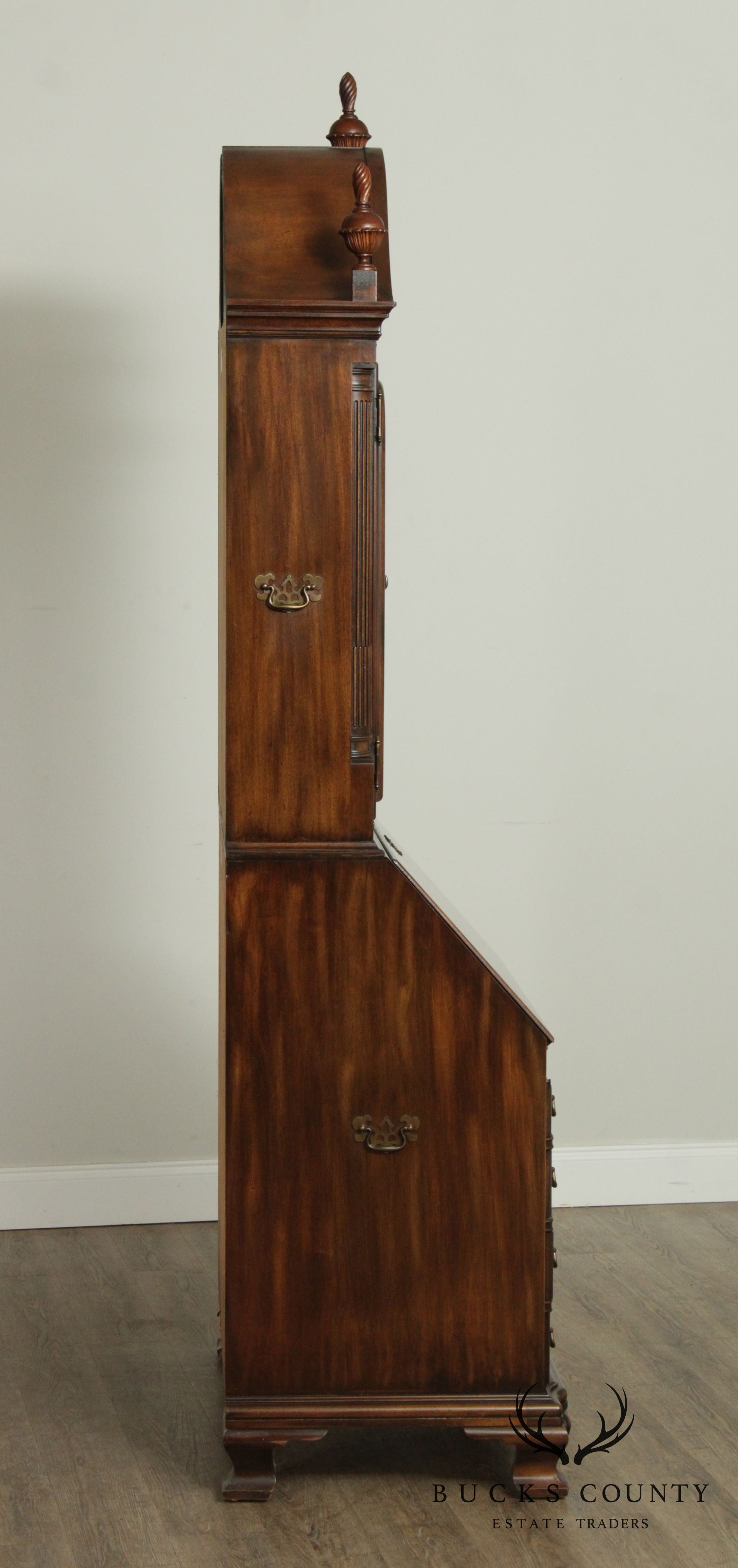 Maddox Chippendale Style Vintage Mahogany Block Front Secretary Desk