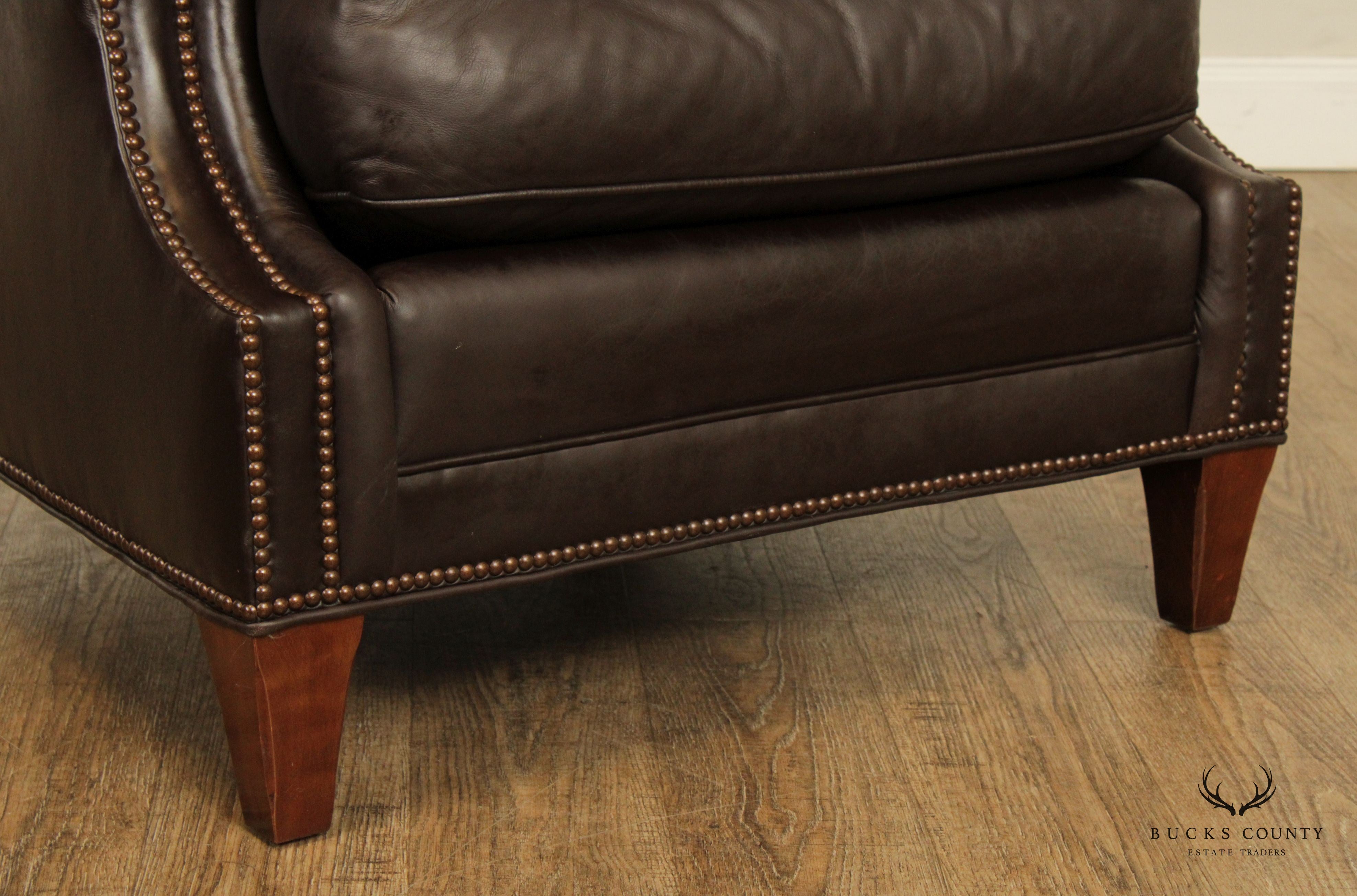 Baker Furniture Pair of Leather Lounge Chairs (C)