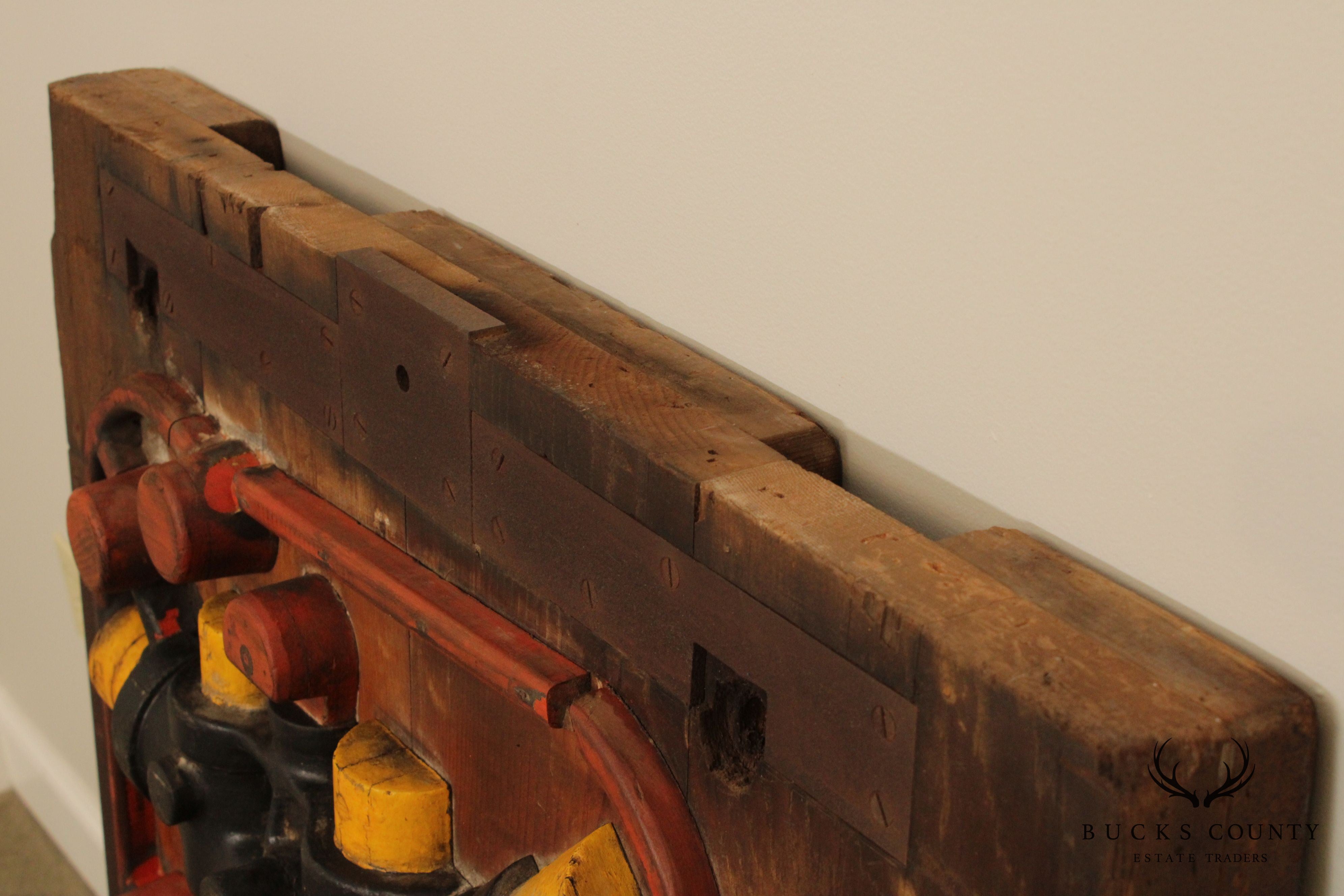 Pair of Vintage Industrial Assemblage Art