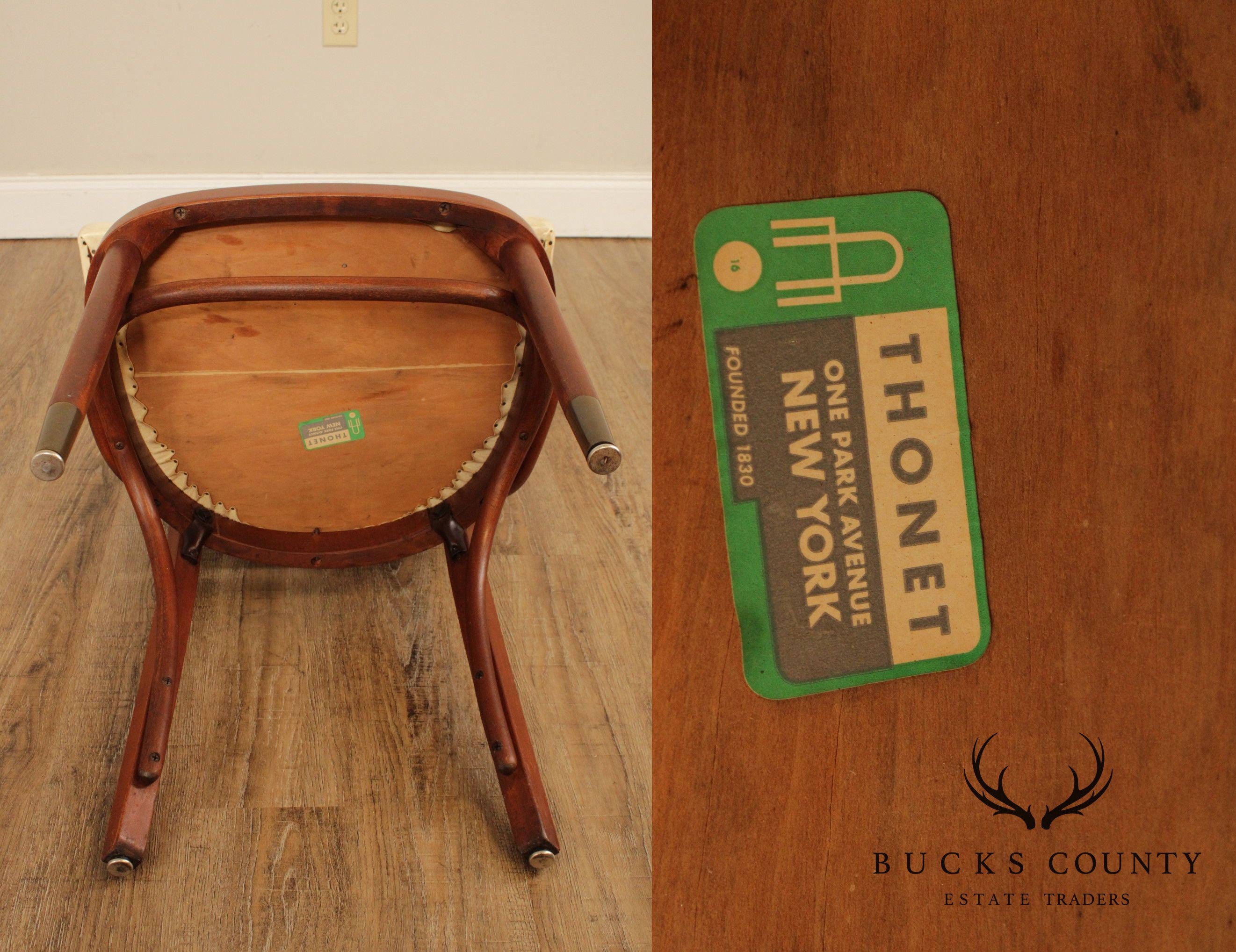 Thonet Mid Century Art Deco Style Pair Bentwood Armchairs