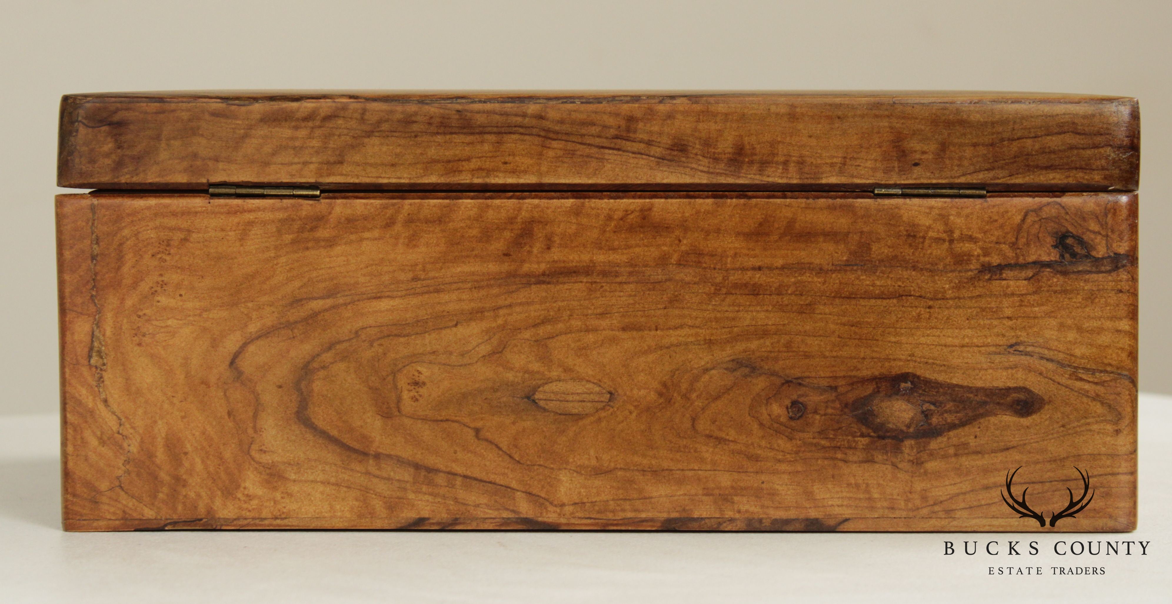 Antique Exotic Wood Inlaid Sewing or Desk Box