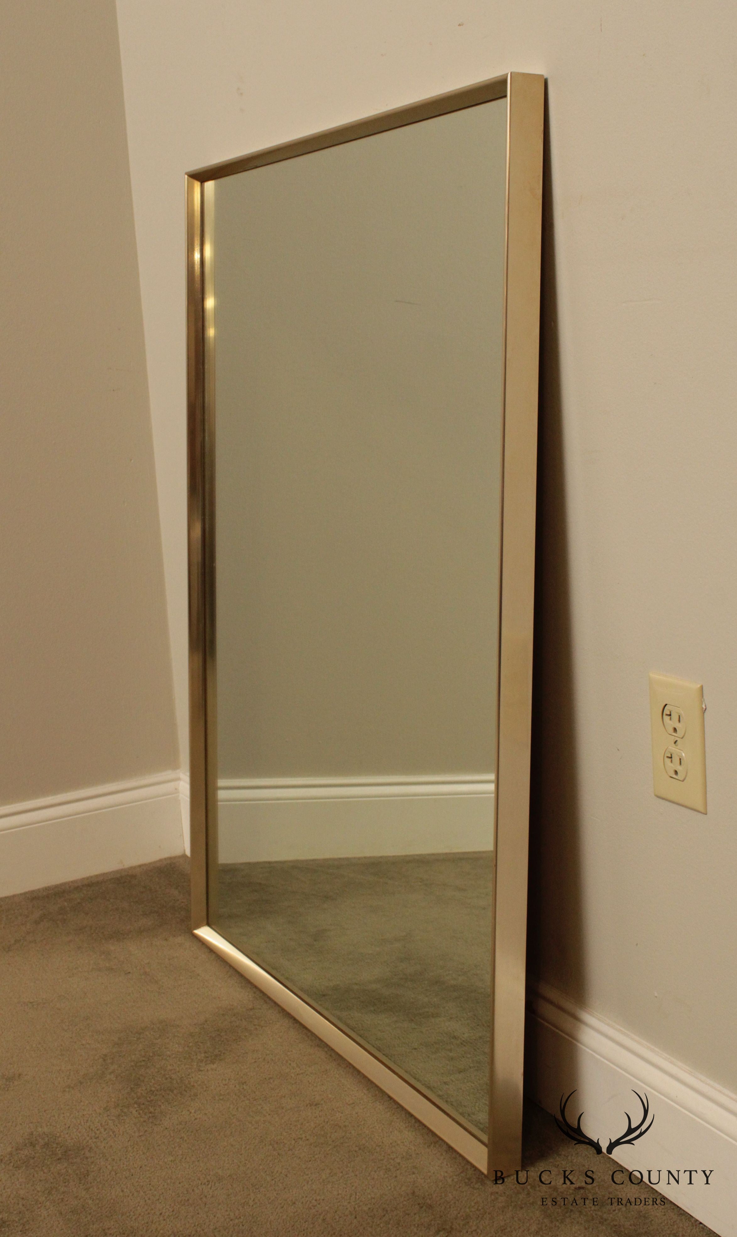 John Stuart Mid Century Modern Metal Frame Wall Mirror