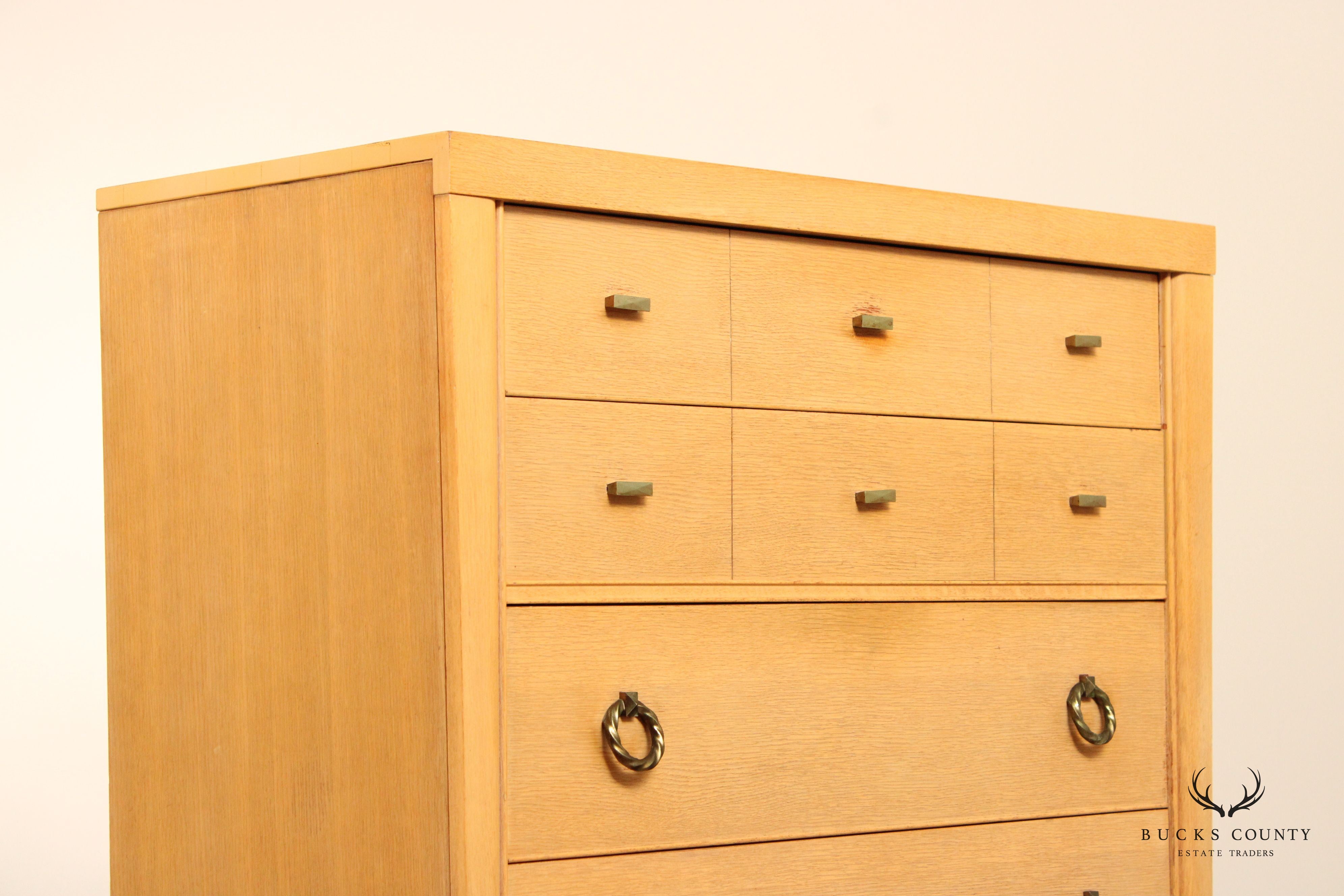 1950s Mid Century Modern Blonde Wood Chest of Drawers