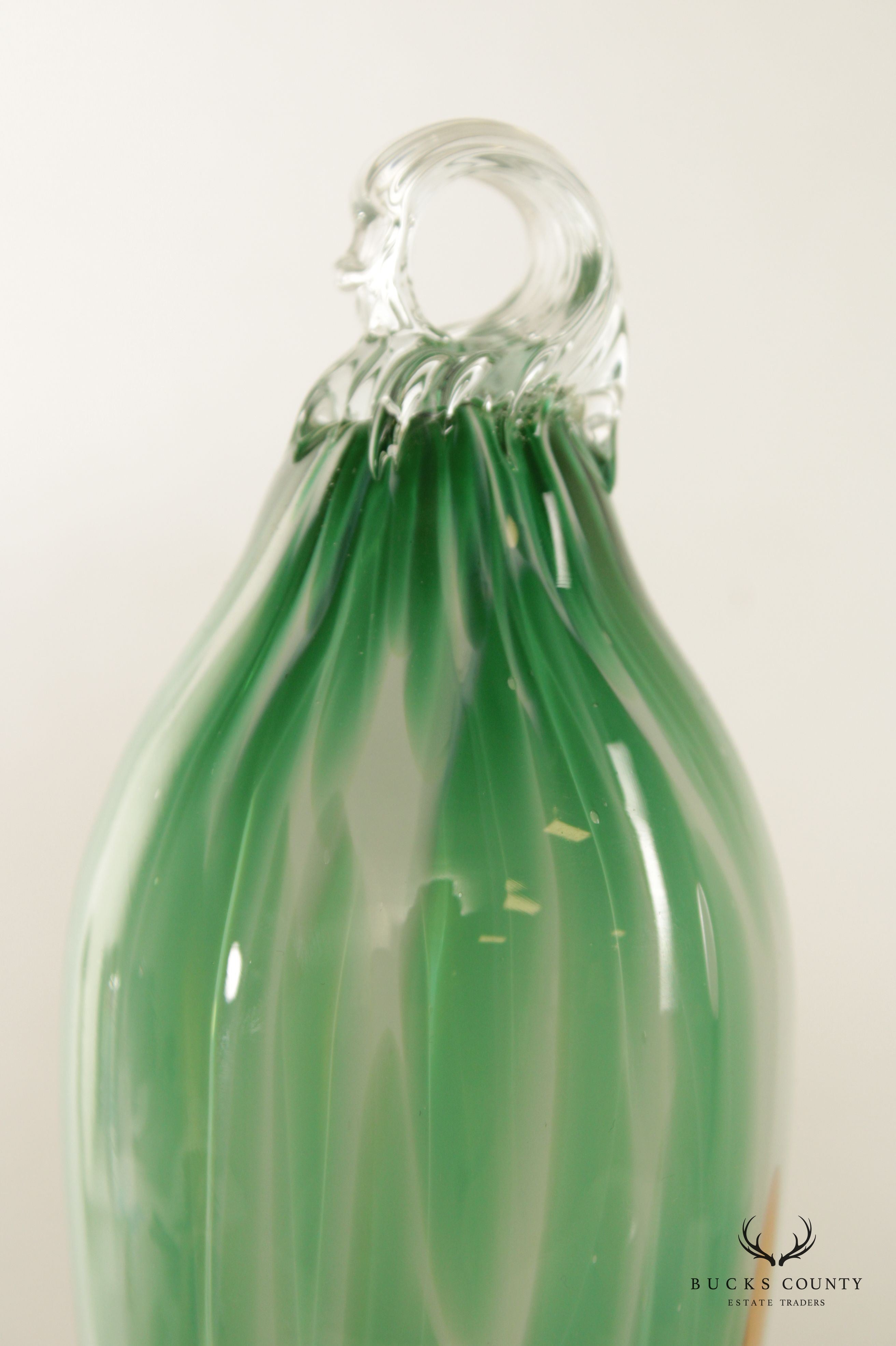 Murano Style Vintage Art Glass Lily Flower