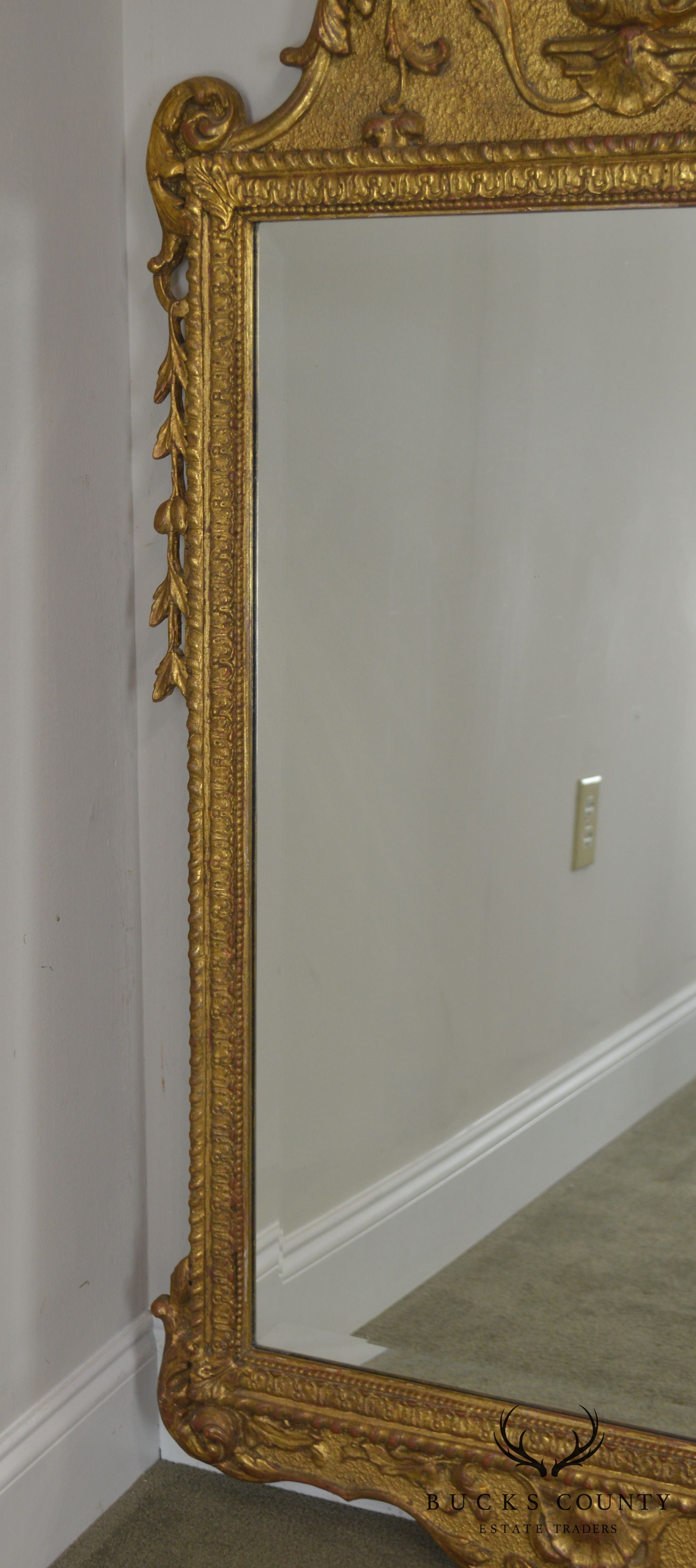 Friedman Brothers English Baroque Style Gilt Carved Wall Mirror