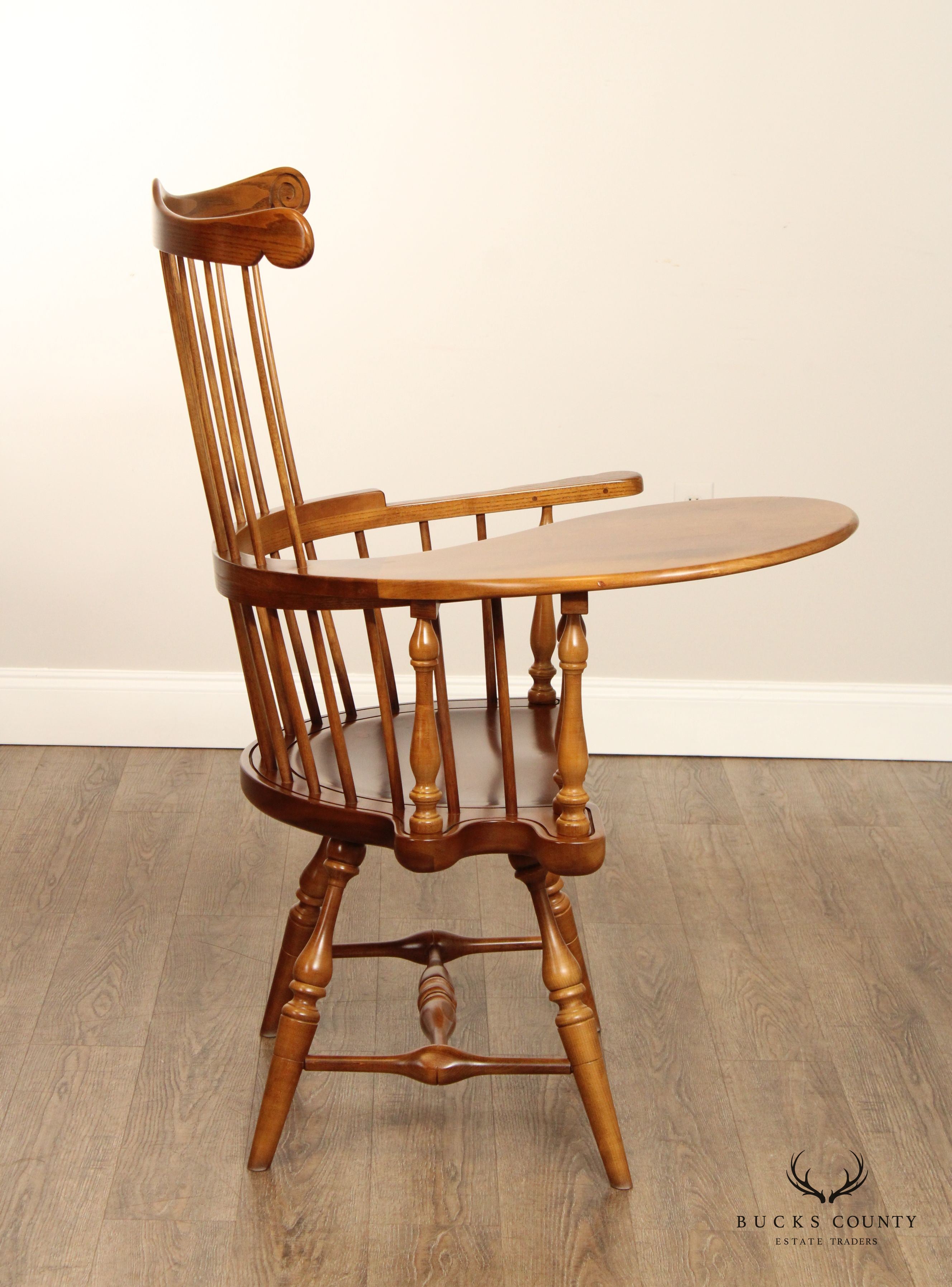 FREDERICK DUCKLOE CHERRY WINDSOR STYLE WRITING ARMCHAIR