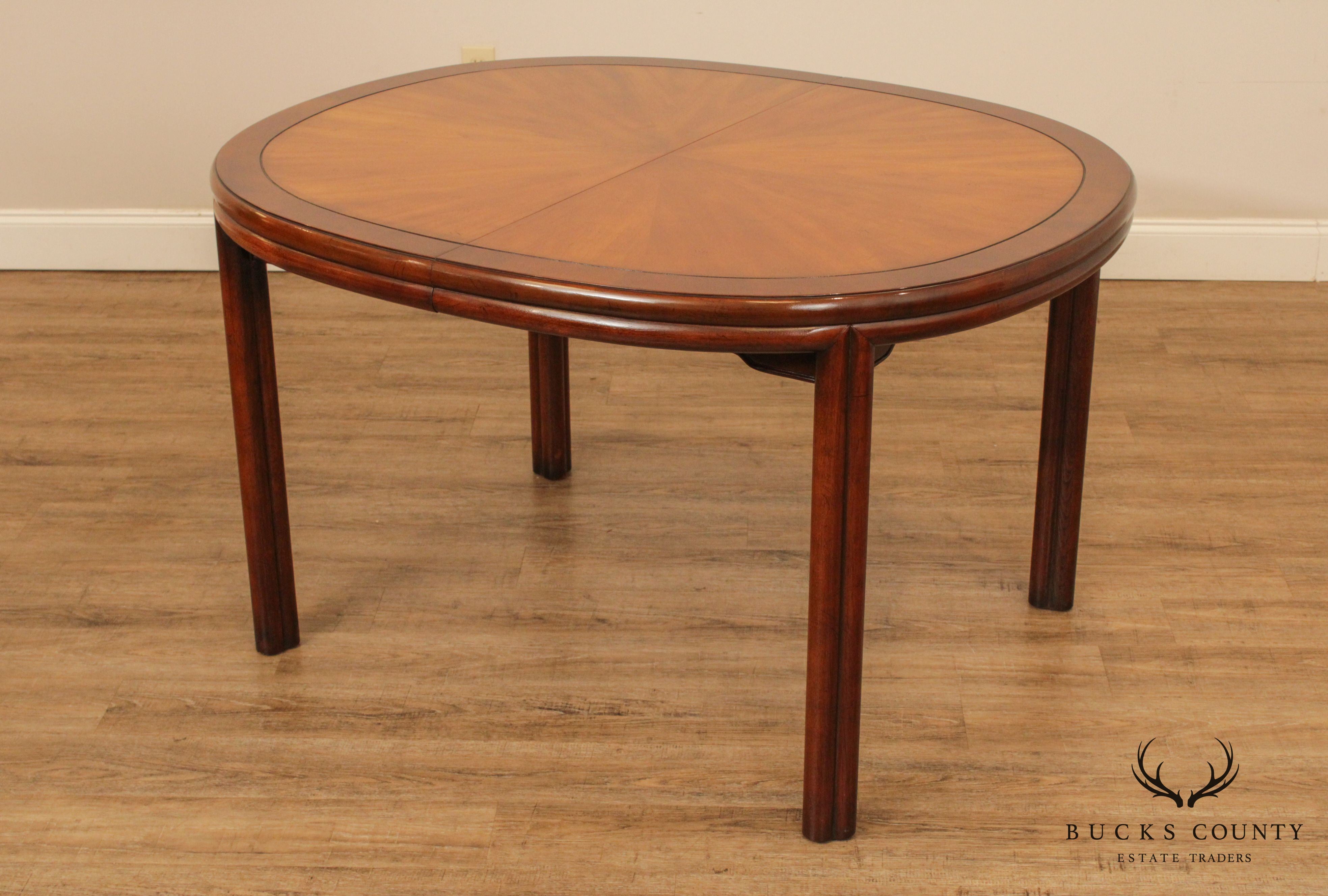 Drexel Tai Ming Oval Sunburst 2 Tone Vintage Dining Table