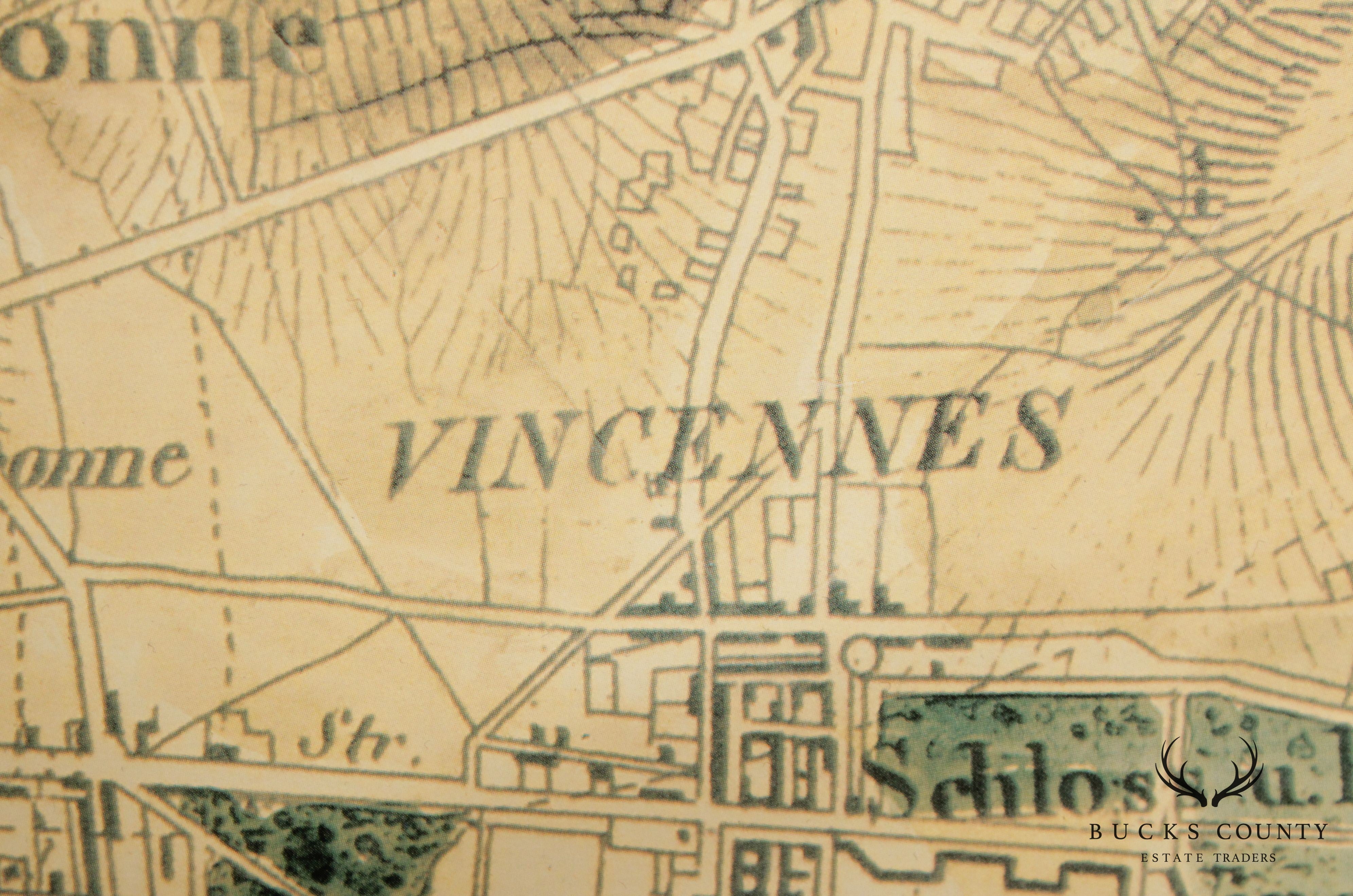 Large, Vintage Plan of Paris Als Waffen Platz