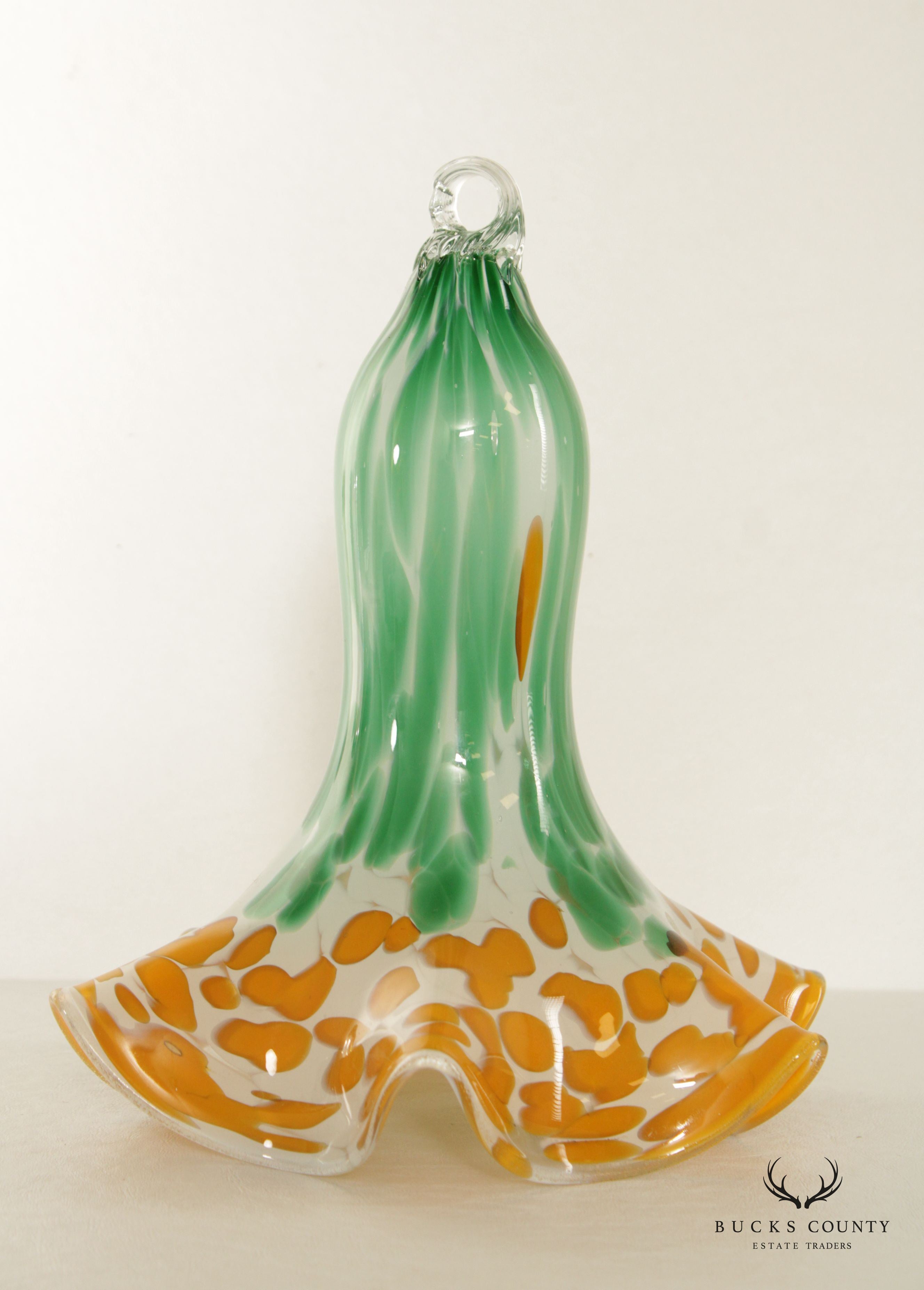 Murano Style Vintage Art Glass Lily Flower