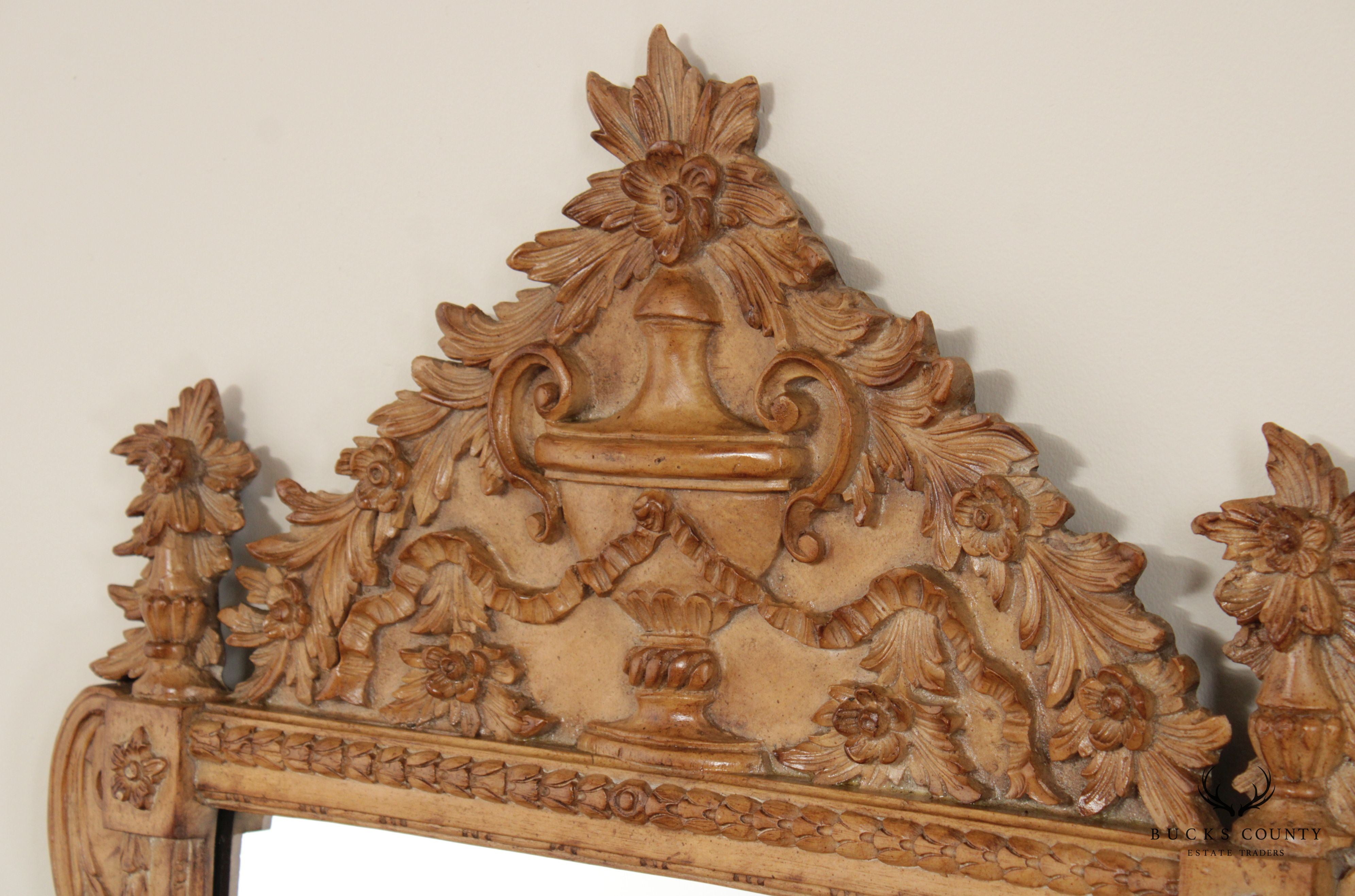 French Louis XVI Style Carved Wall Mirror