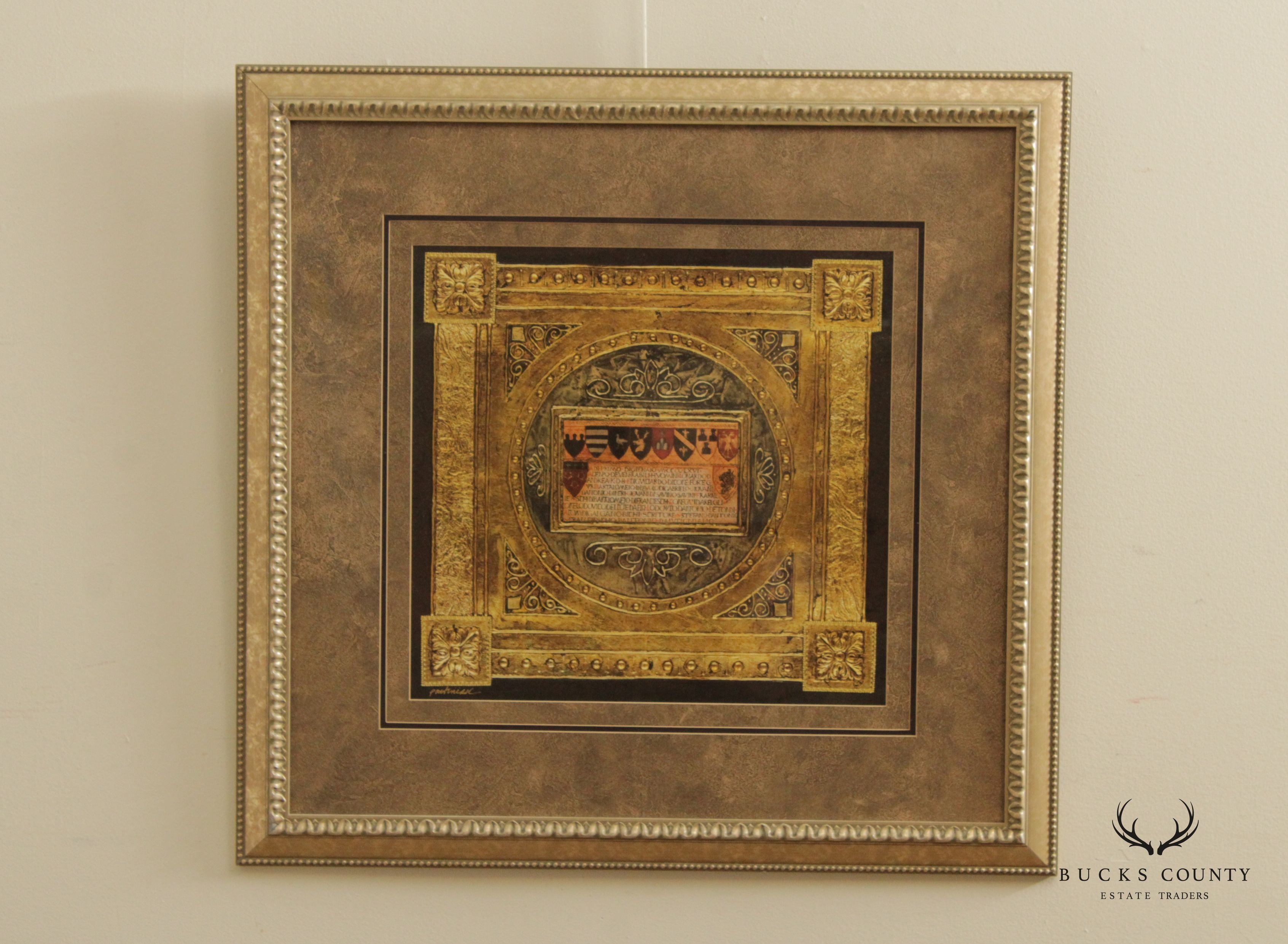 Italian Medieval Style Architectural Collage Giclee Print, Signed