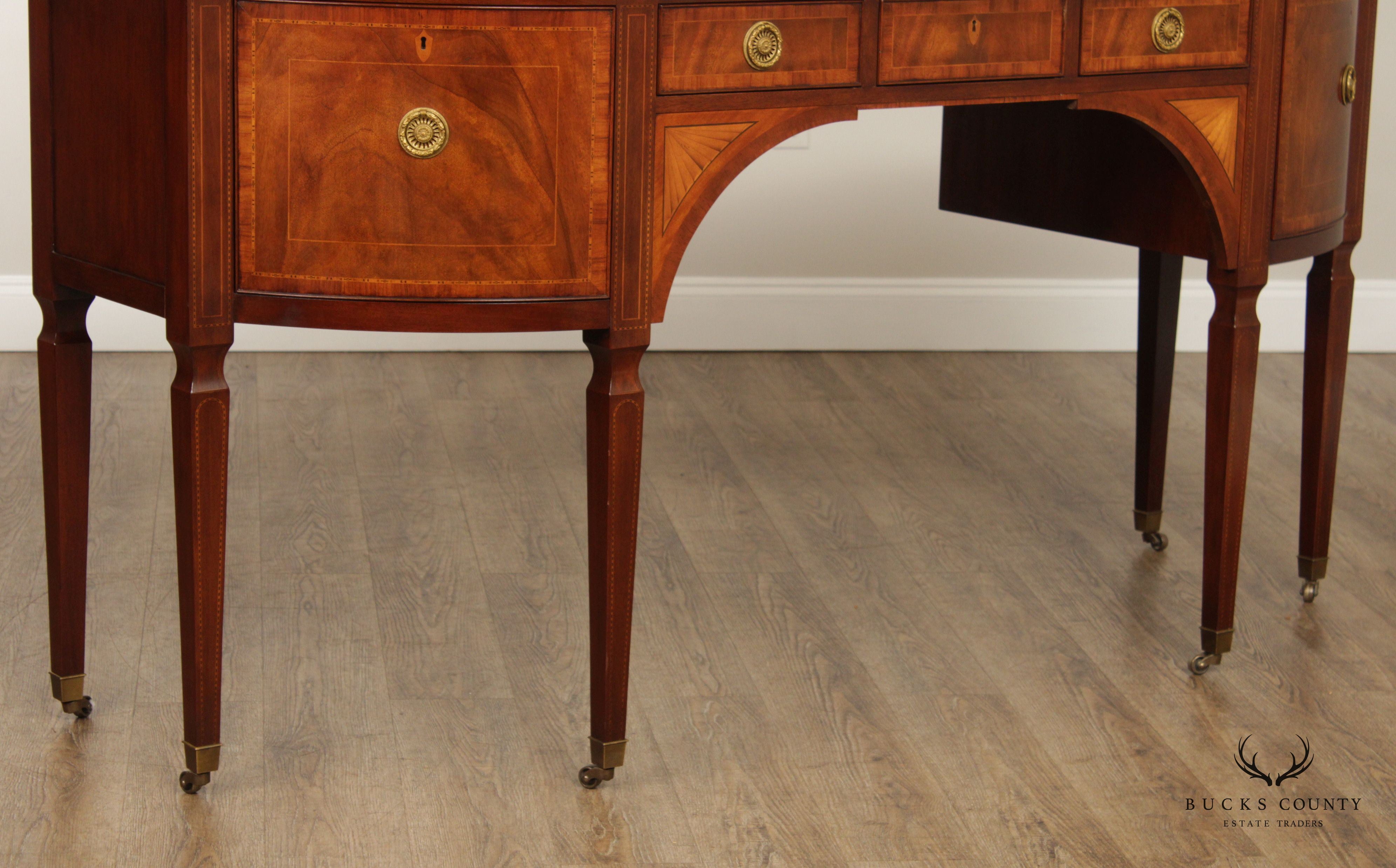 Baker Stately Homes Sheraton Style Mahogany and Satinwood Inlaid Sideboard
