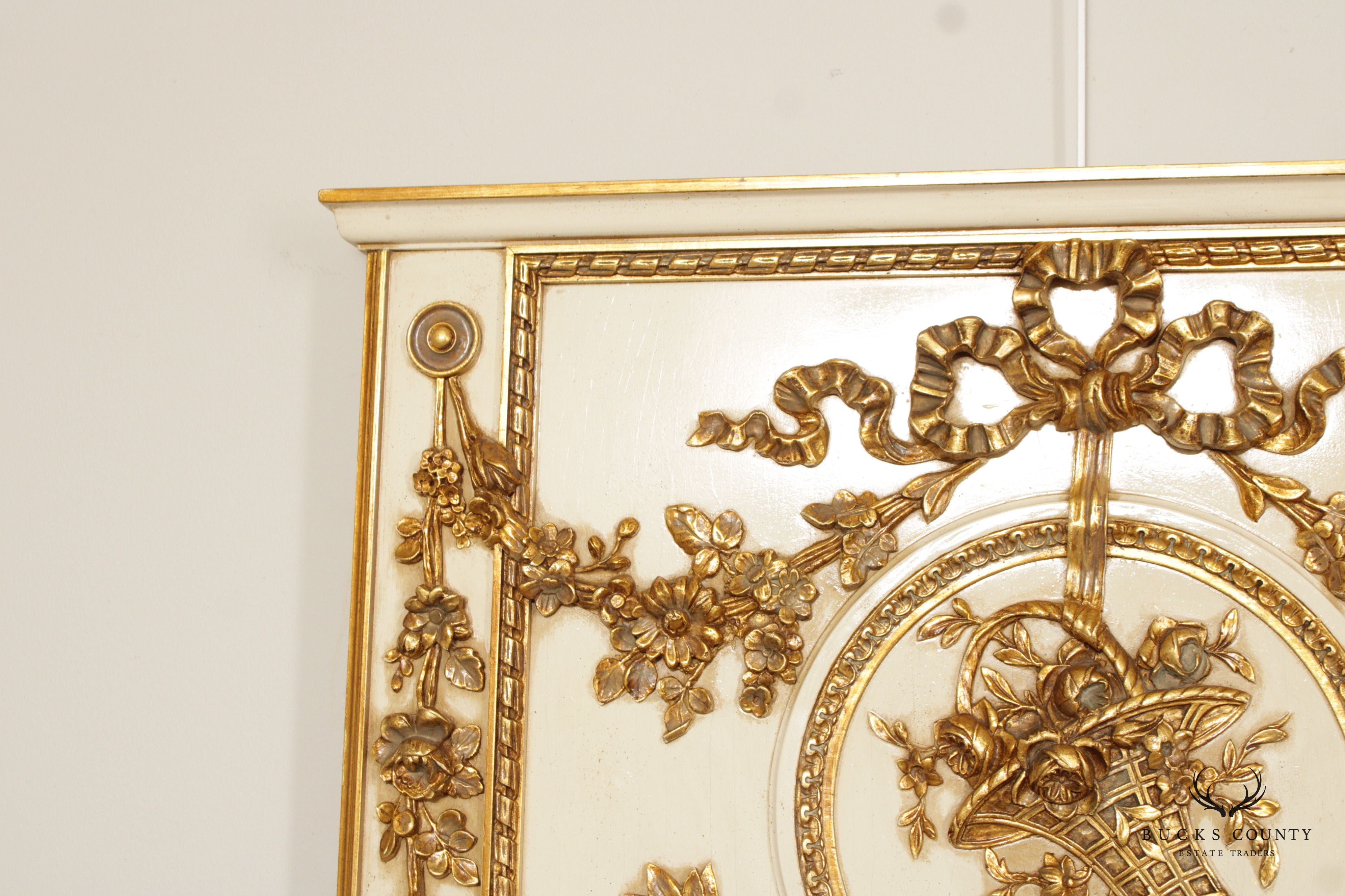 Friedman Brothers French Louis XVI Style Partial Gilt Trumeau Mirror