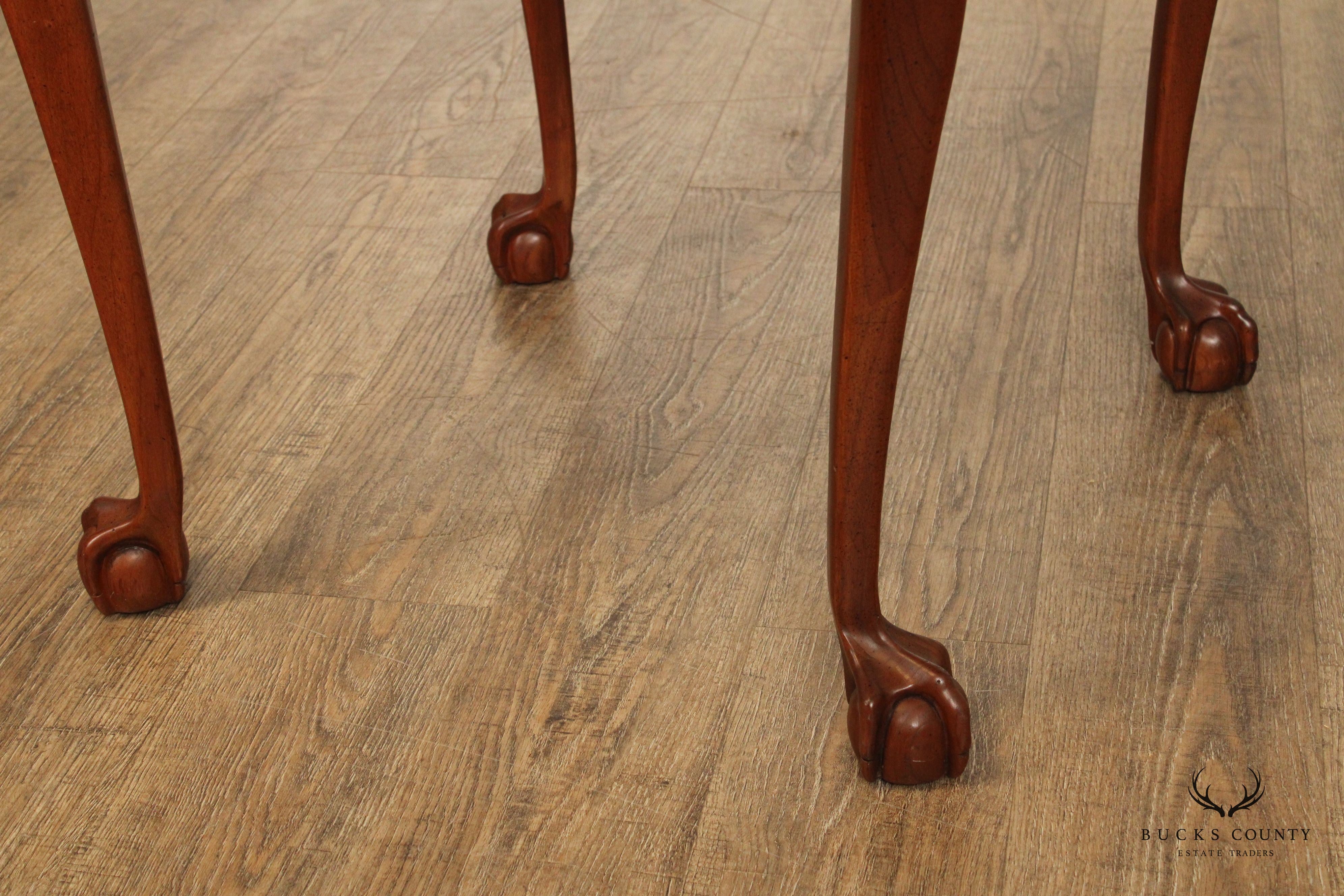 Chippendale Style Ball And Claw Drop Leaf Crescent Table
