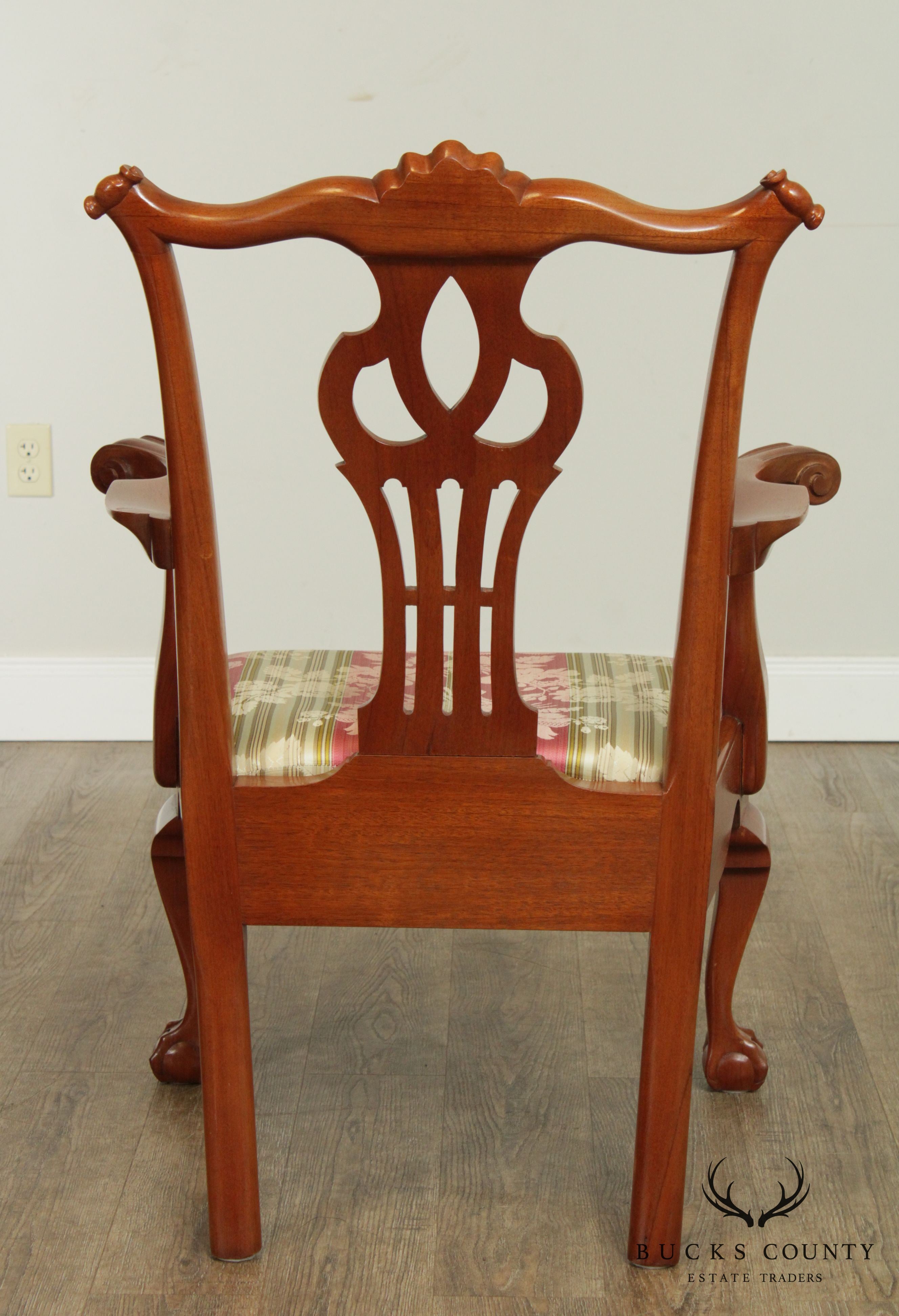 Chippendale Style Vintage Custom Crafted Pair Ball & Claw Armchairs