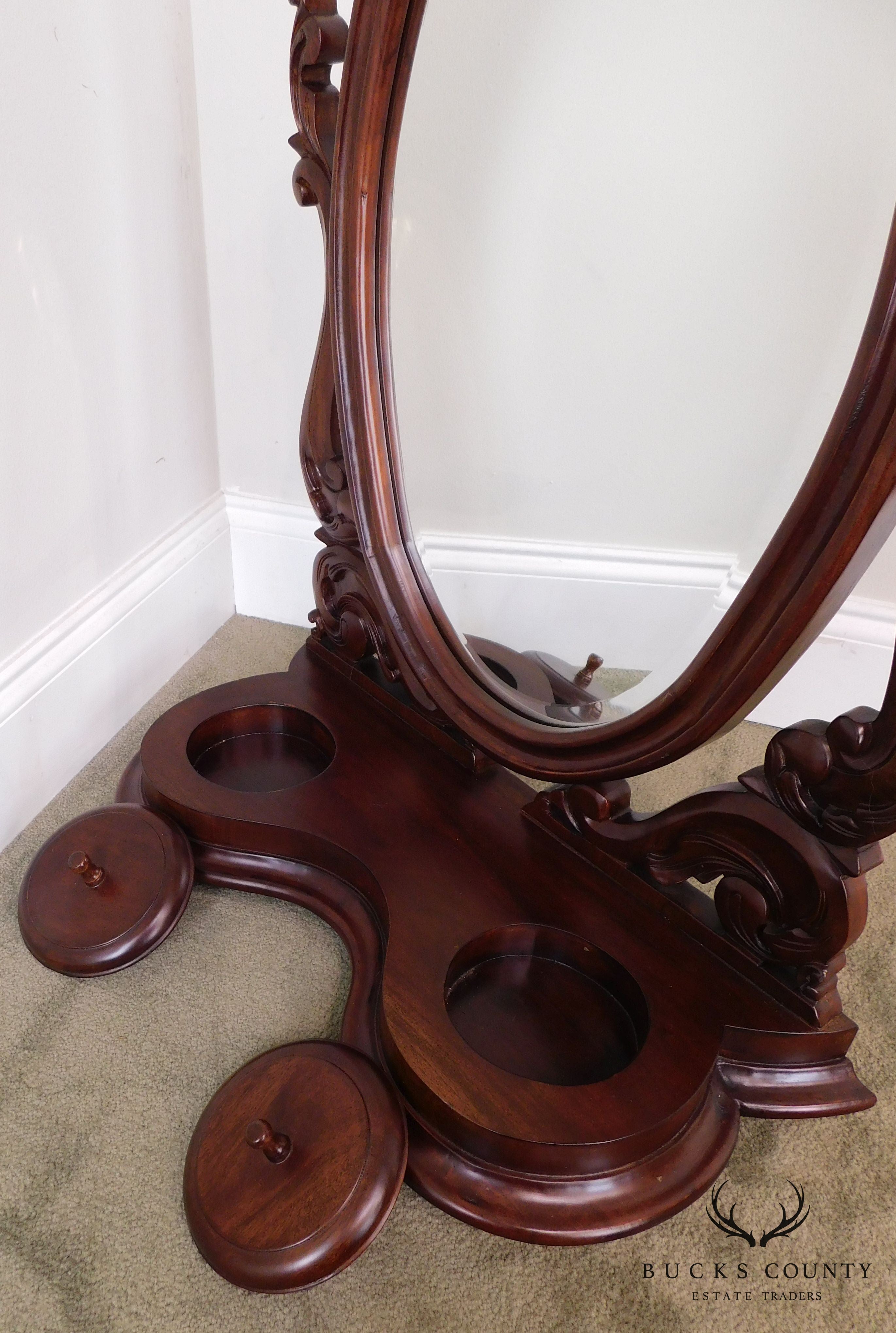 Victorian Style Solid Mahogany Shaving Mirror
