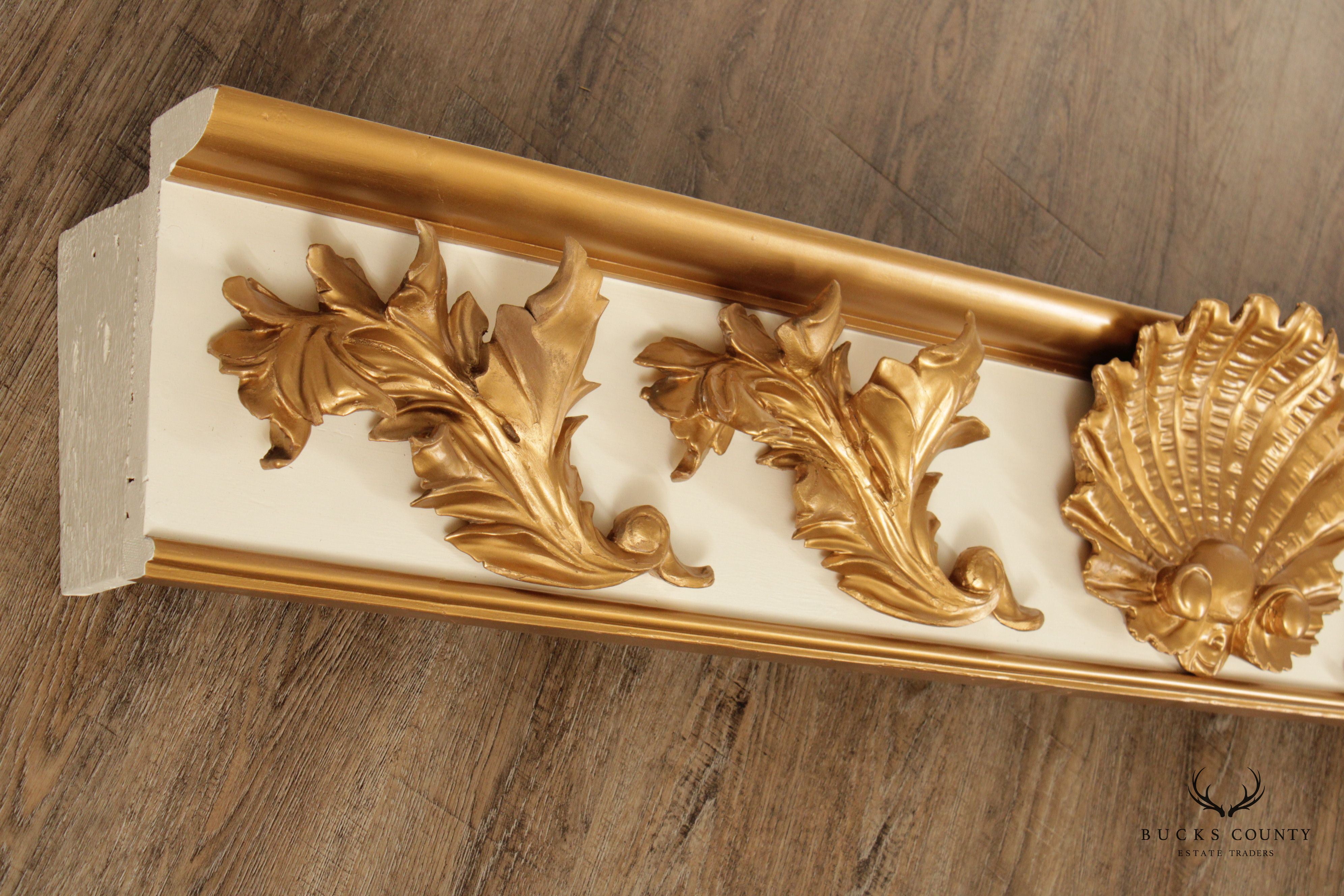 Antique Rococo Style Set of Three Carved Giltwood Architectural Valances
