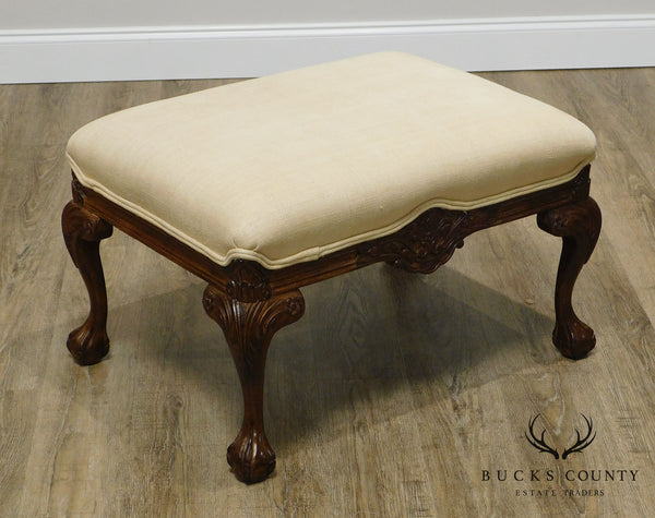 Laurel Embroidered Footstool - Monticello Shop