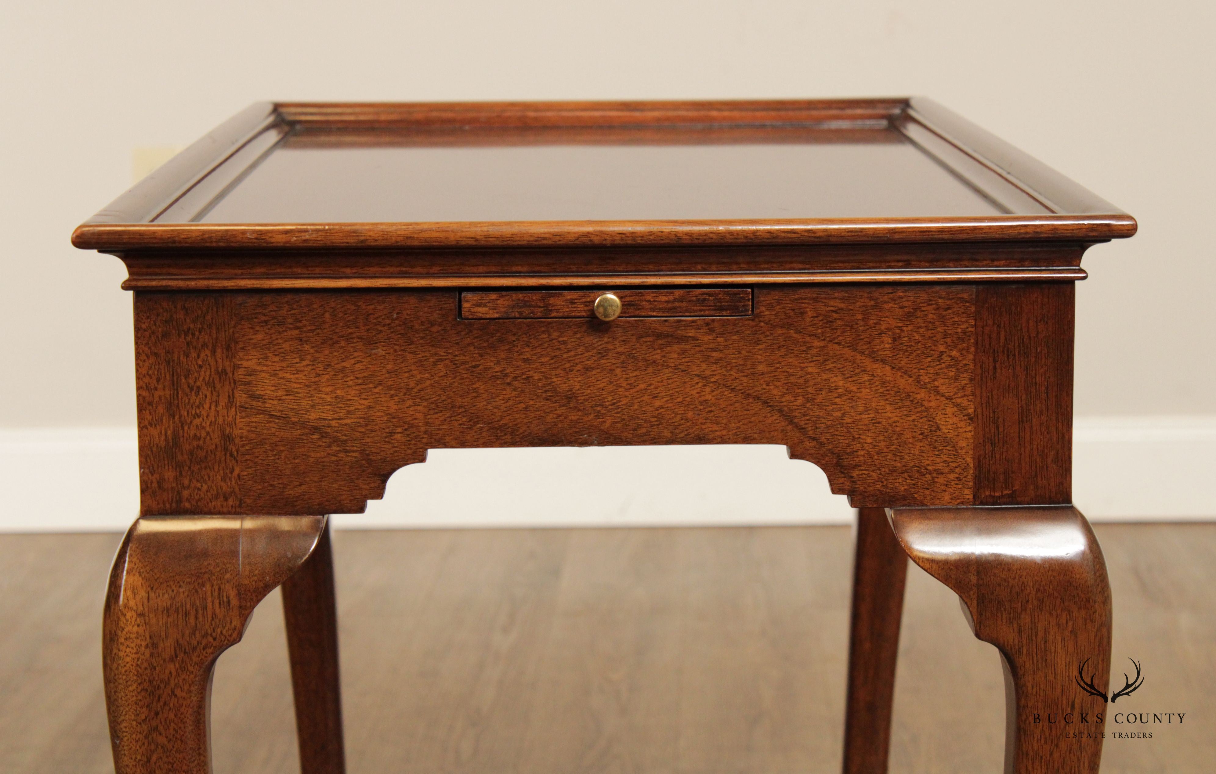 Kindel Queen Anne Style Mahogany Tea Table