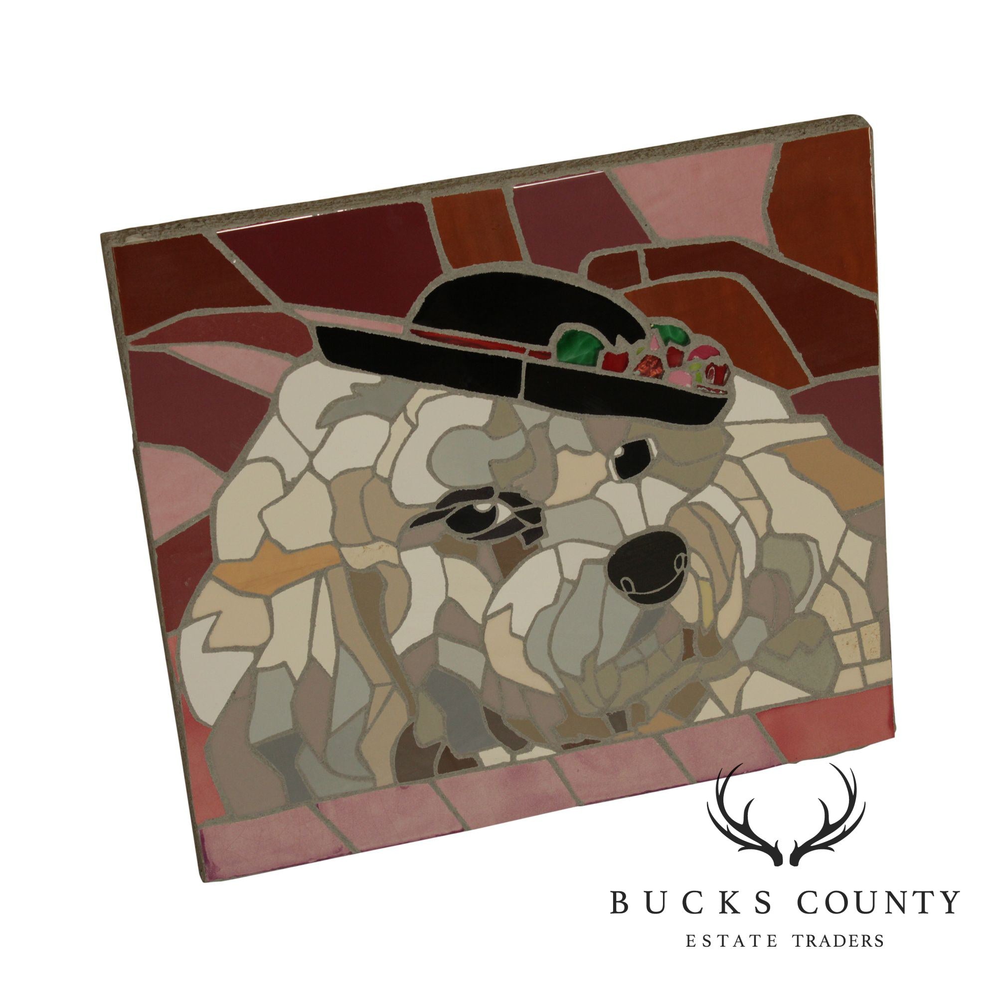 Jonathan Mandell Mosaic Wall Art, Dog with Hat