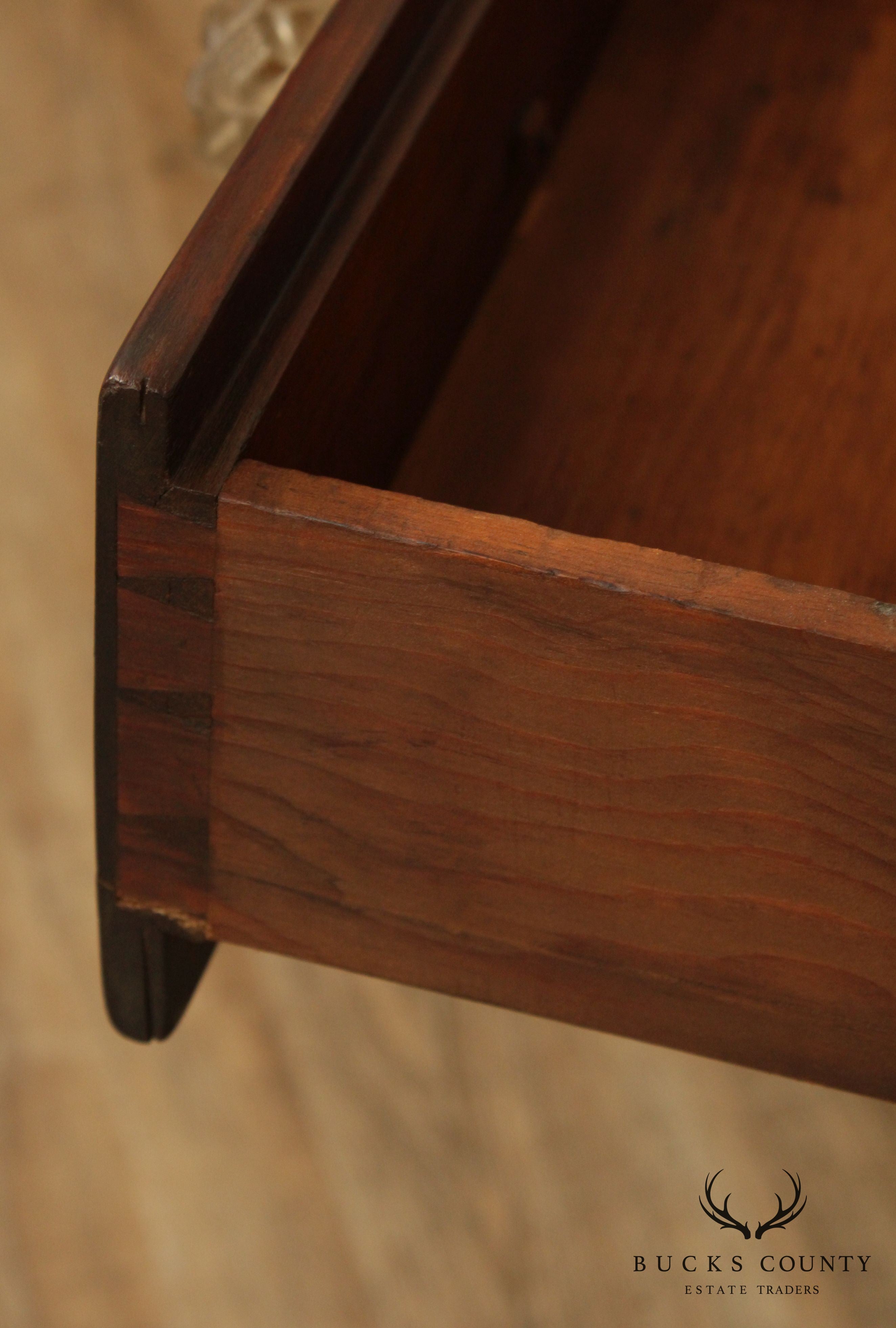 Antique Country Sheraton Cherry One Drawer, Drop Leaf Table