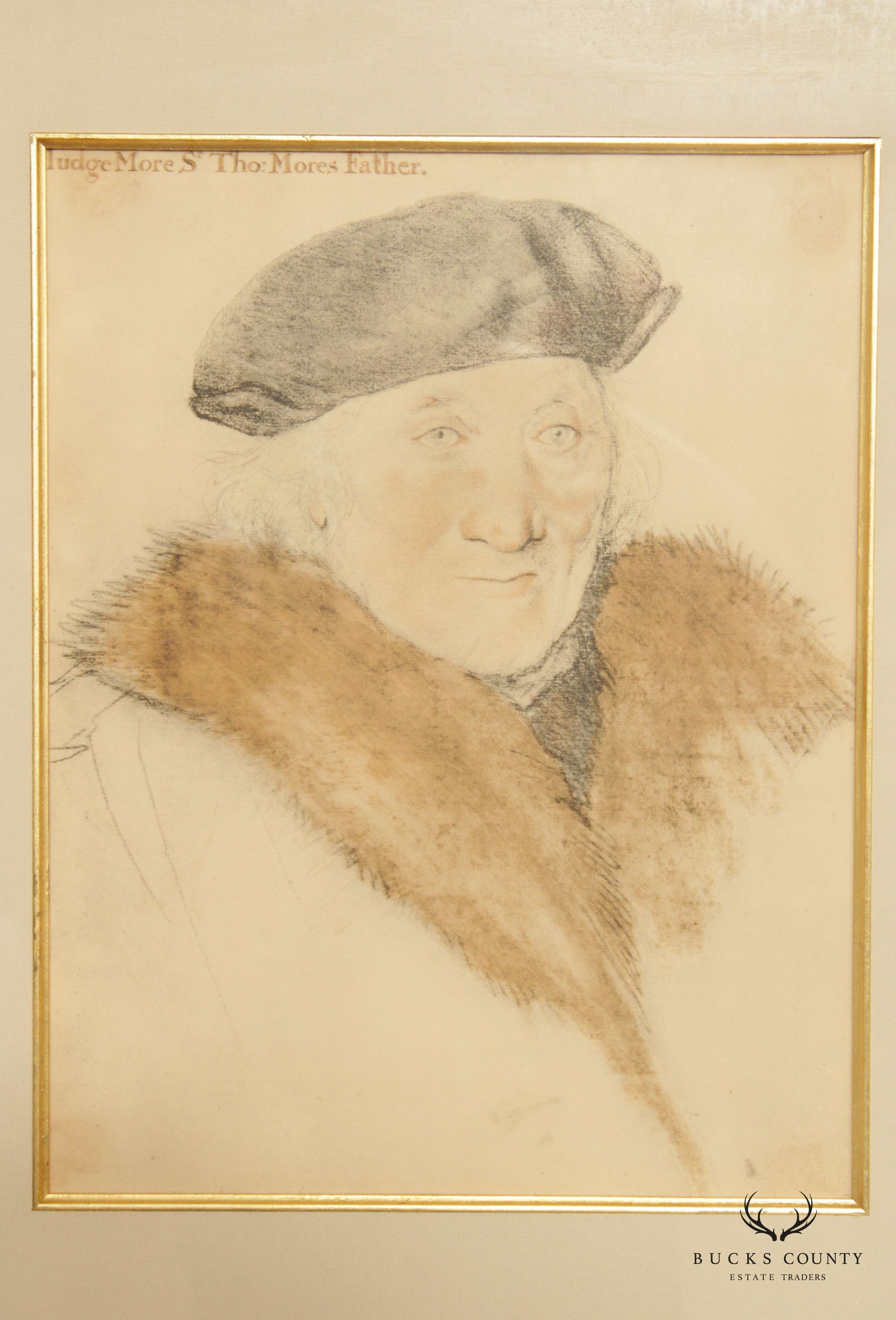 English Portrait Judge John More, Father of Sir Thomas More Art Reproduction Print, Custom Framed