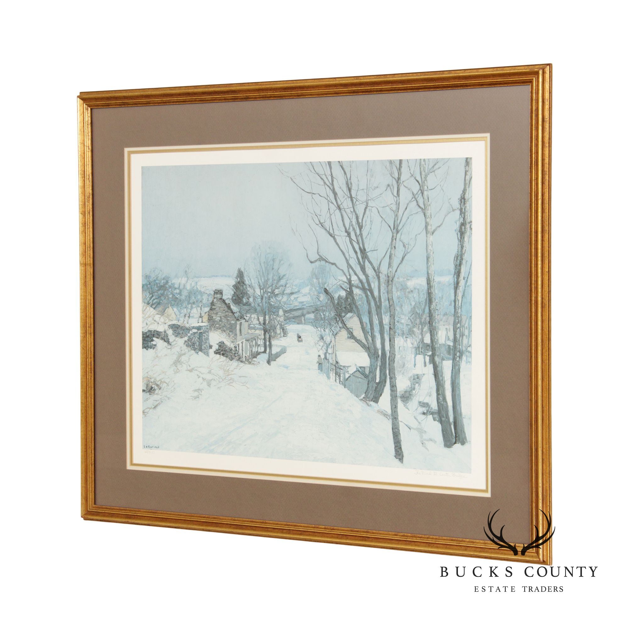 Vintage 'The Road to Center Bridge' Art Print, After Edward Willis Redfield