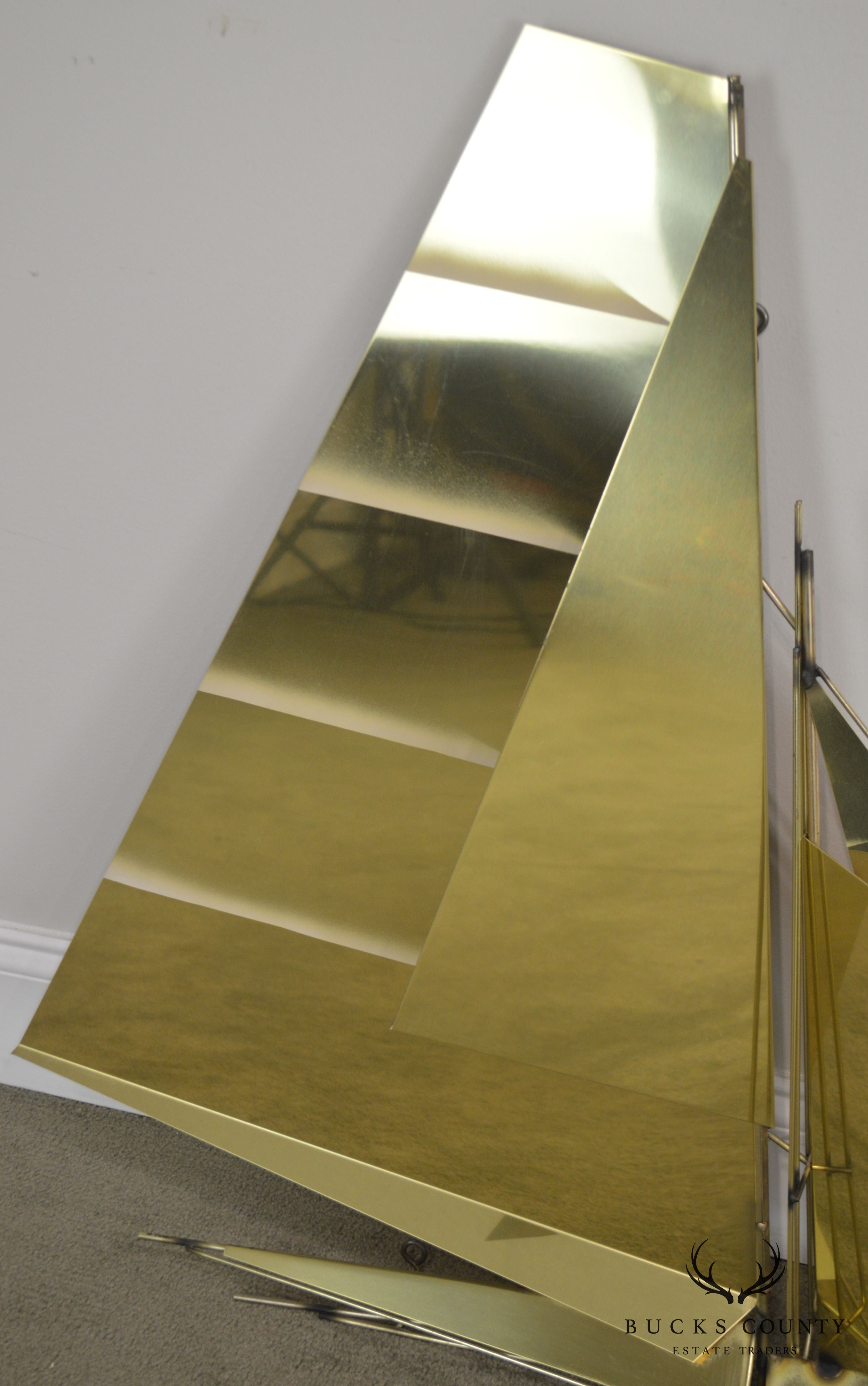 Curtis Jere Large Brass Wall Sculpture of Sailboat