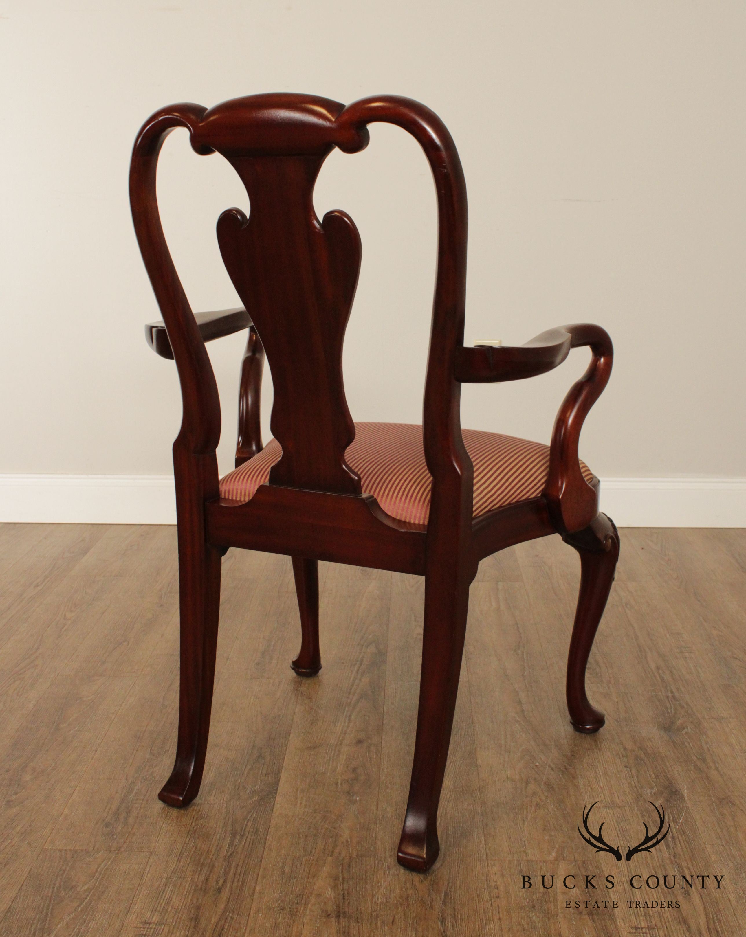 Maitland Smith Georgian Style Set 8 Solid Mahogany Dining Chairs