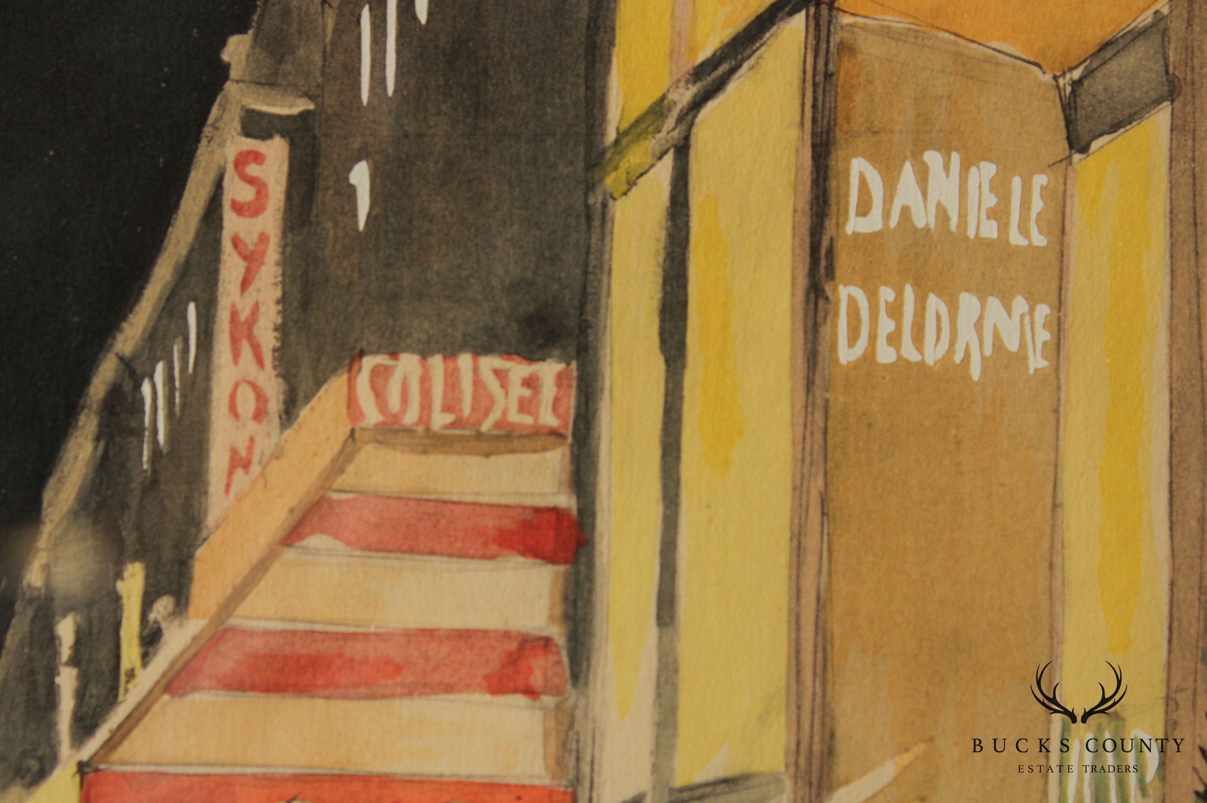 Franz Herbelot Parisian Cinema Bistro Lithograph