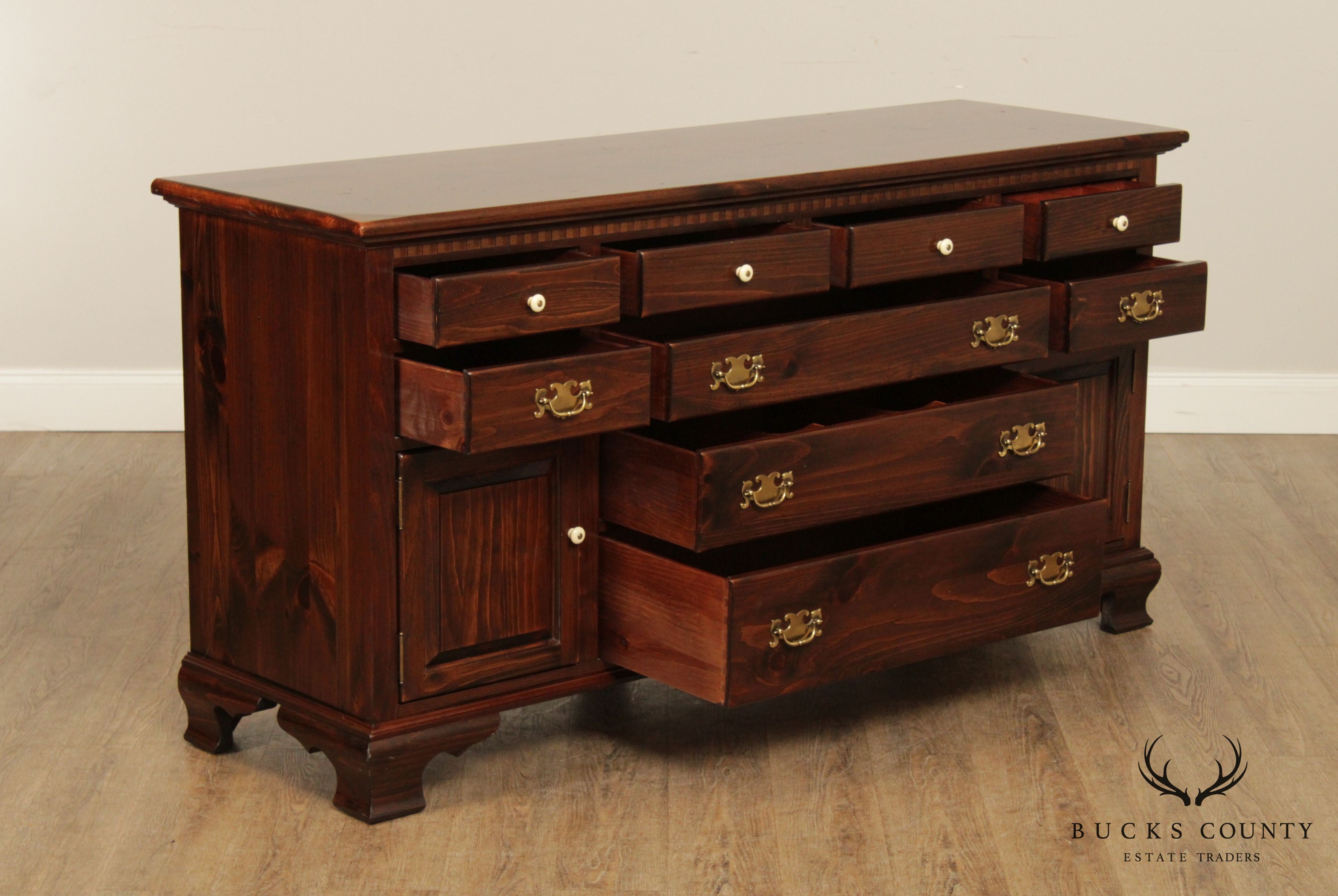 Ethan Allen Old Tavern Pine Collection Long Dresser