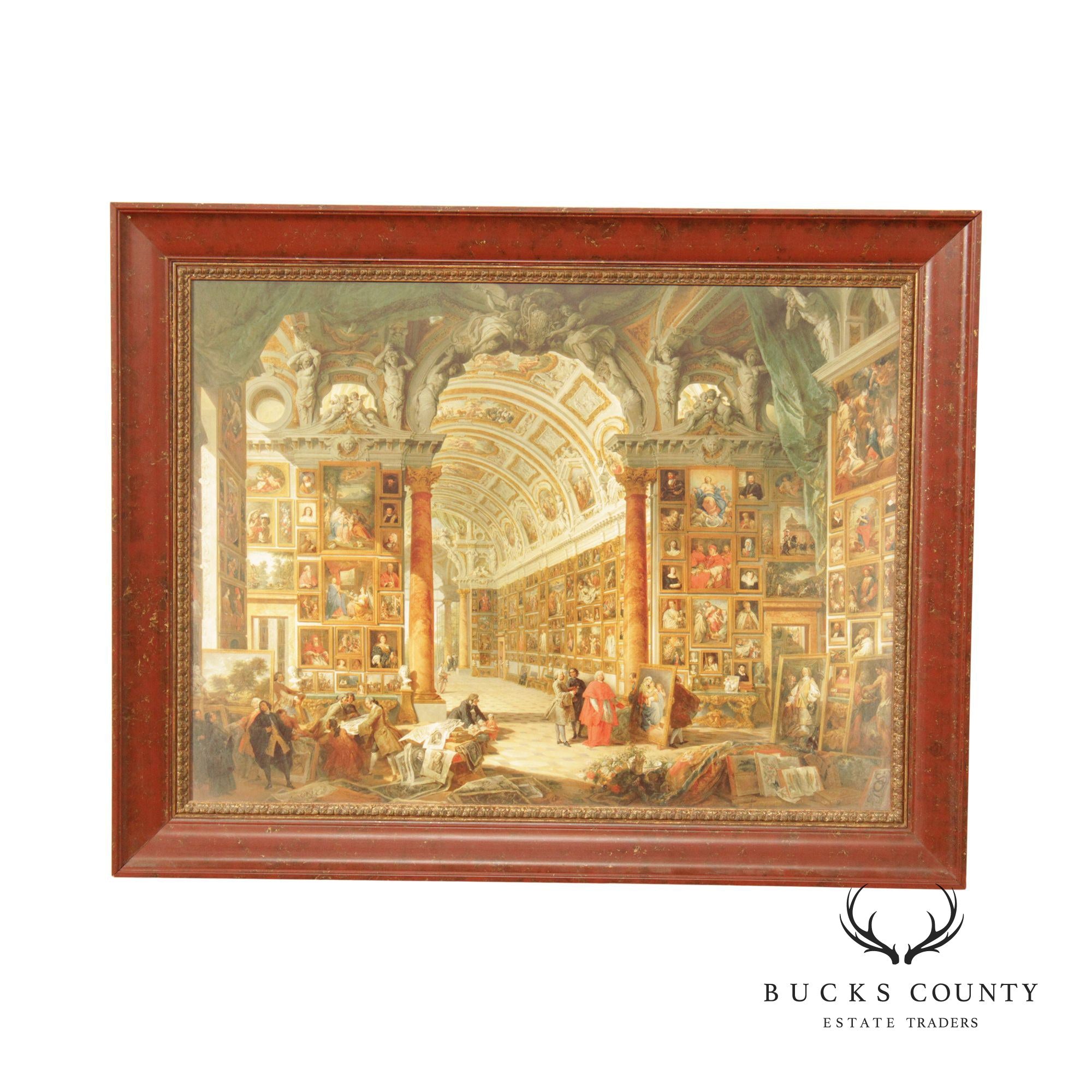 Italian 'Interior of Picture Gallery' Art Print, After Giovanni Paolo Panini