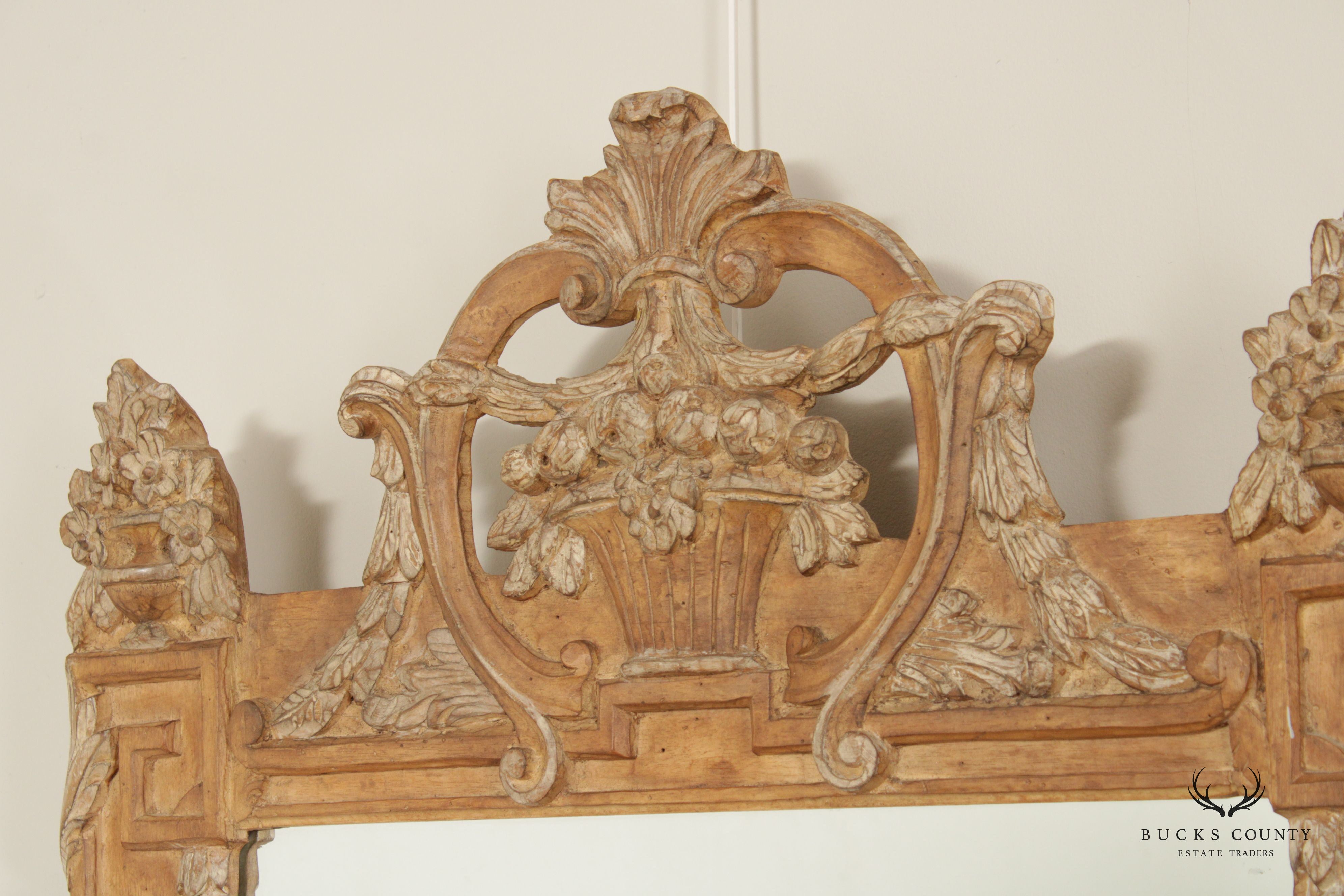 Louis XV Style Carved Wood Rectangular Wall Mirror
