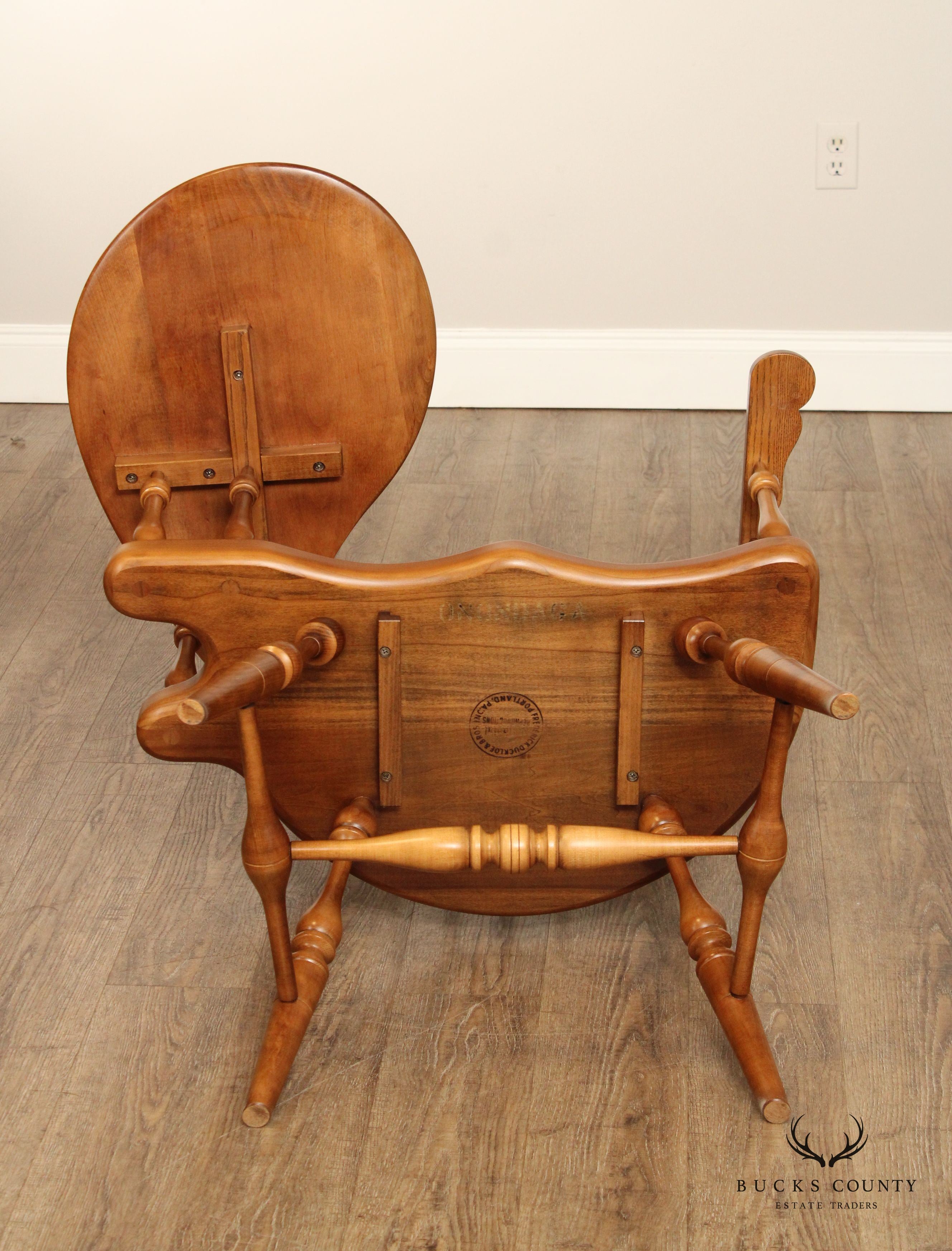 FREDERICK DUCKLOE CHERRY WINDSOR STYLE WRITING ARMCHAIR