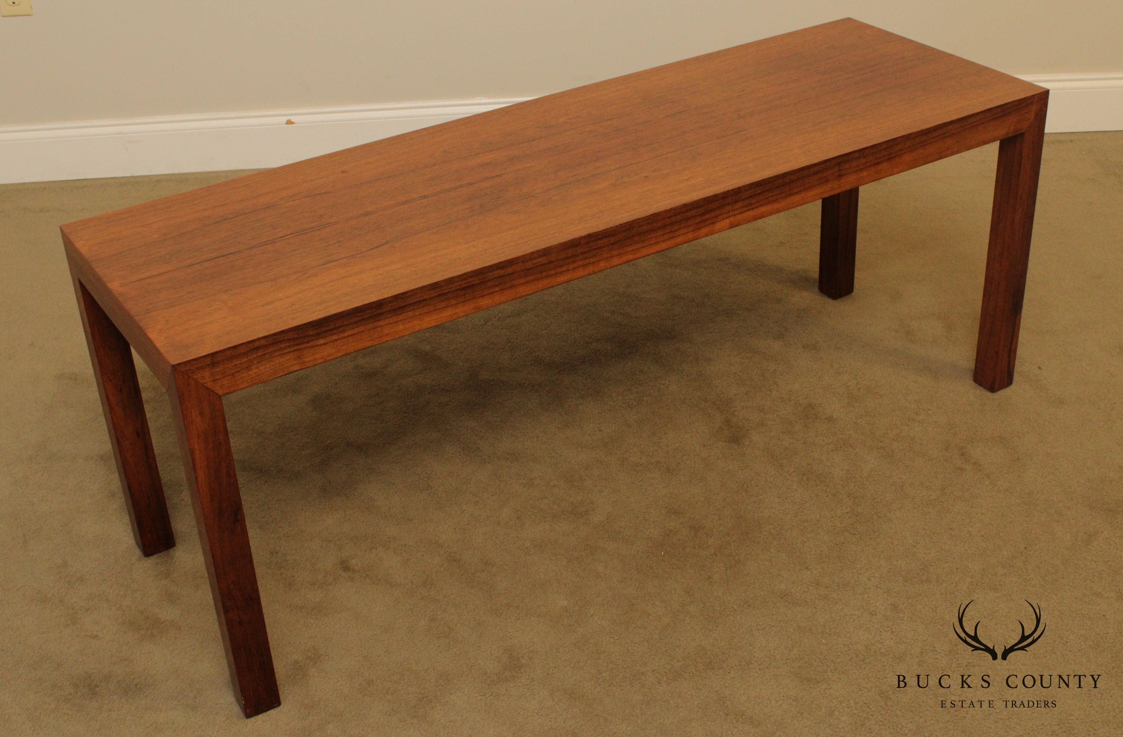 Intrex Mid Century Modern Rosewood Parsons Low Console Table
