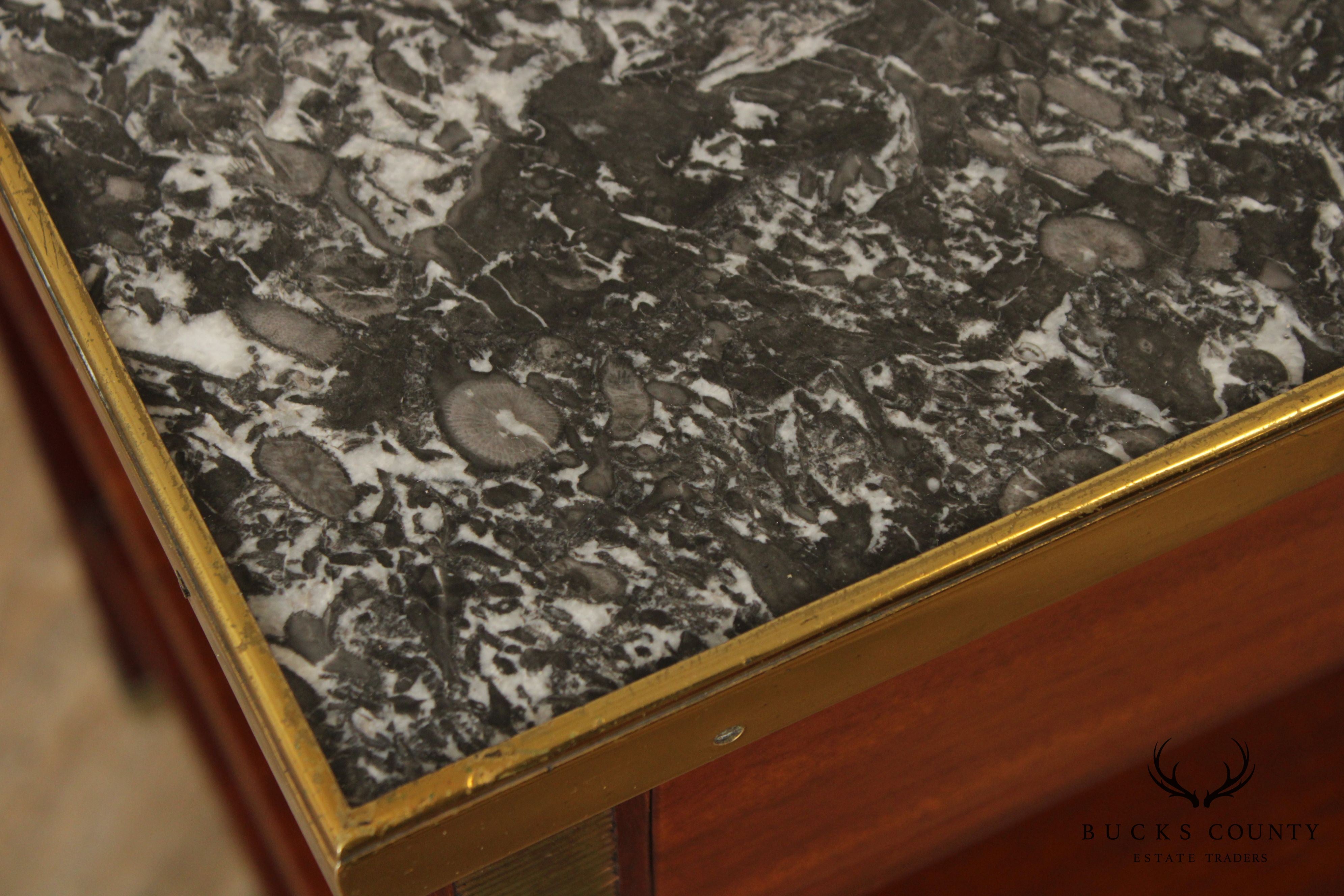 Edward Garratt Directoire Style Mahogany Marble Top Side Table