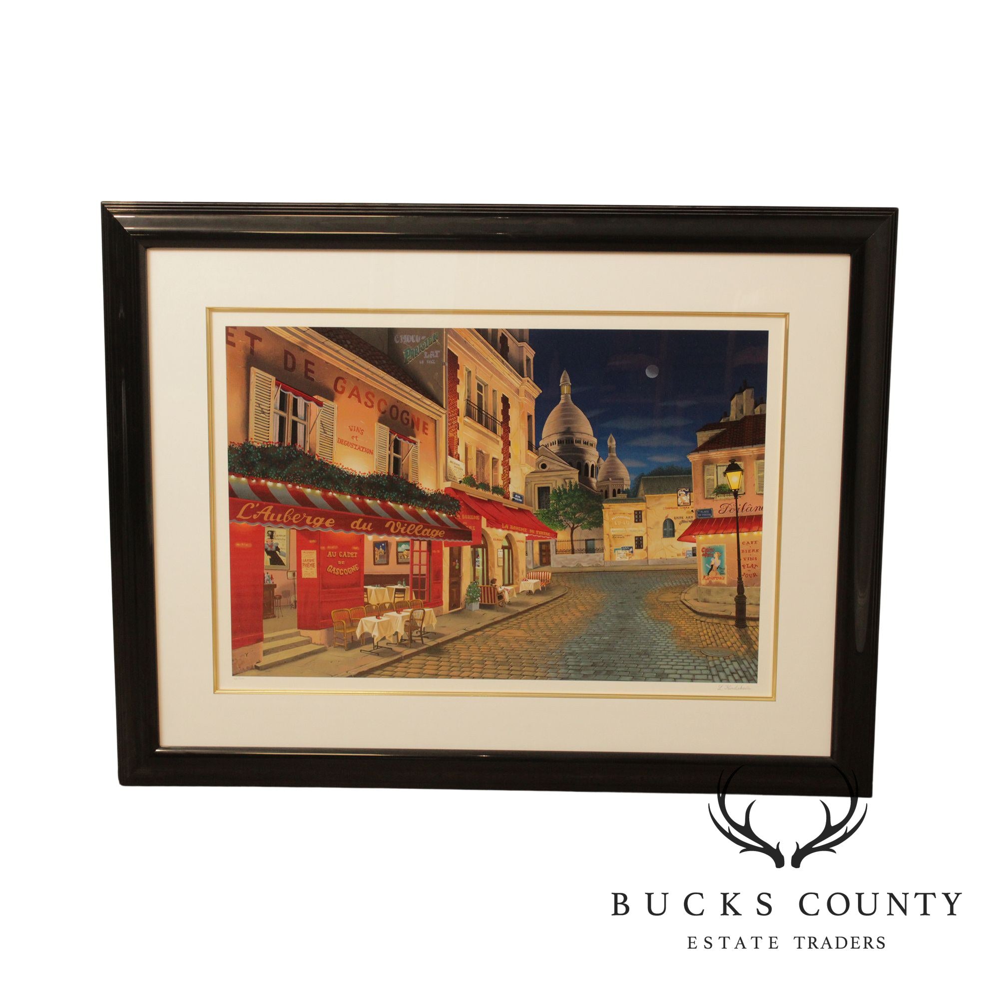 Liudimila Kondakova 'Place Du Tertre', Custom Framed Serigraph