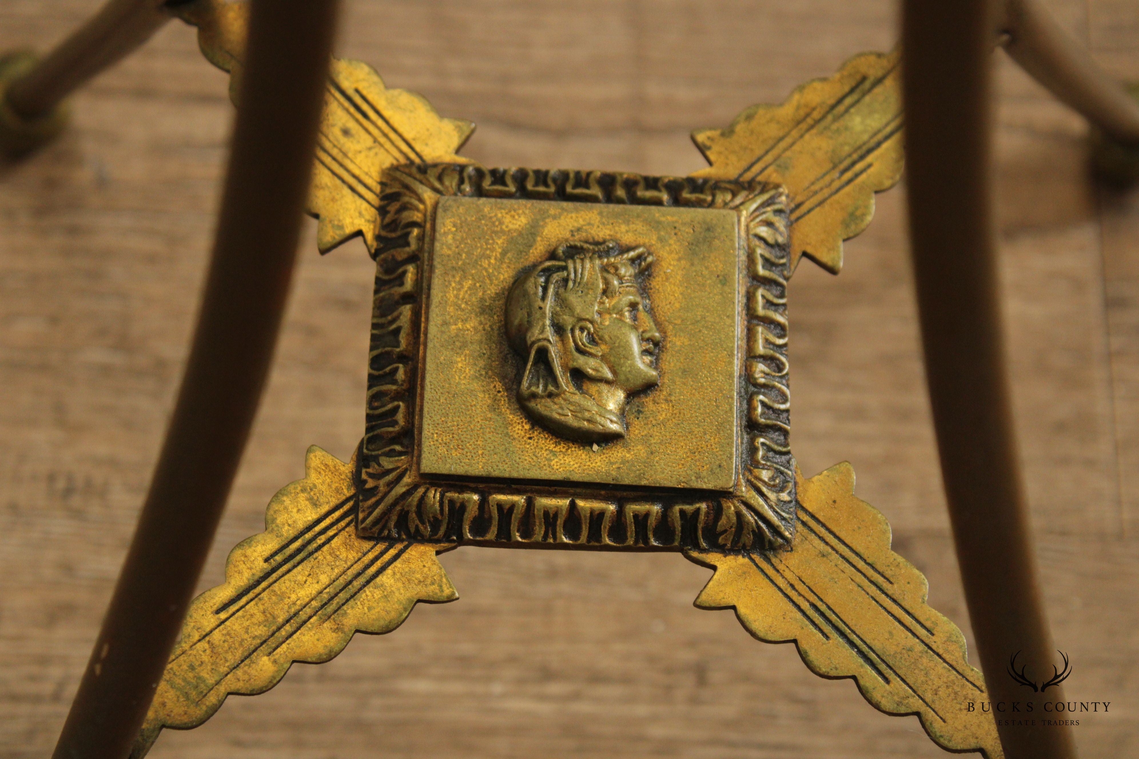 Antique Victorian Brass Pedestal Plant Stand