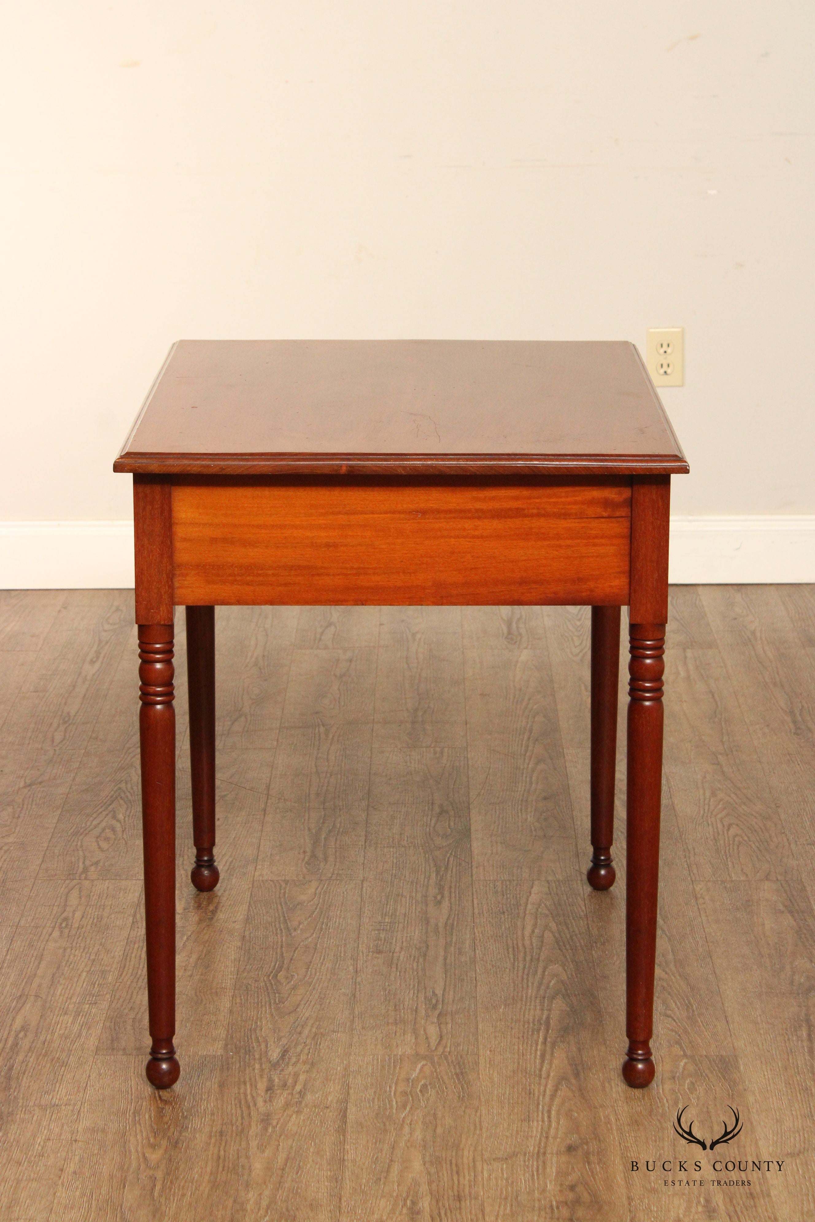 Sheraton Style Antique Mahogany One-Drawer Writing or Side Table
