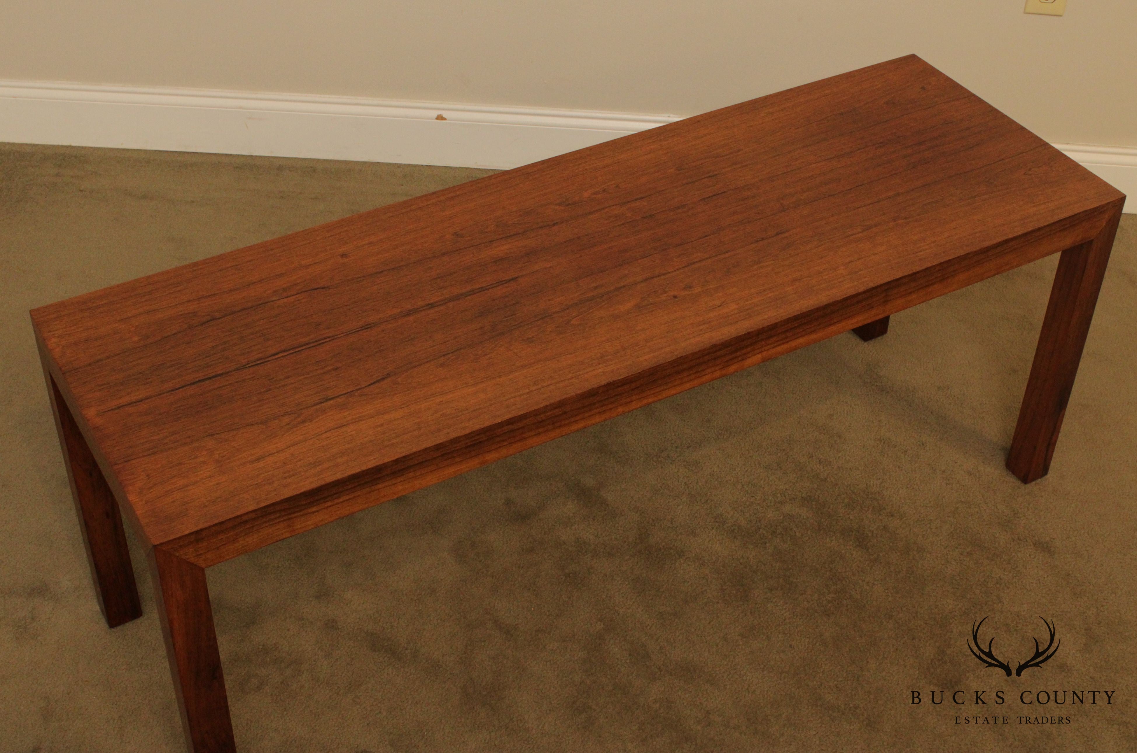 Intrex Mid Century Modern Rosewood Parsons Low Console Table