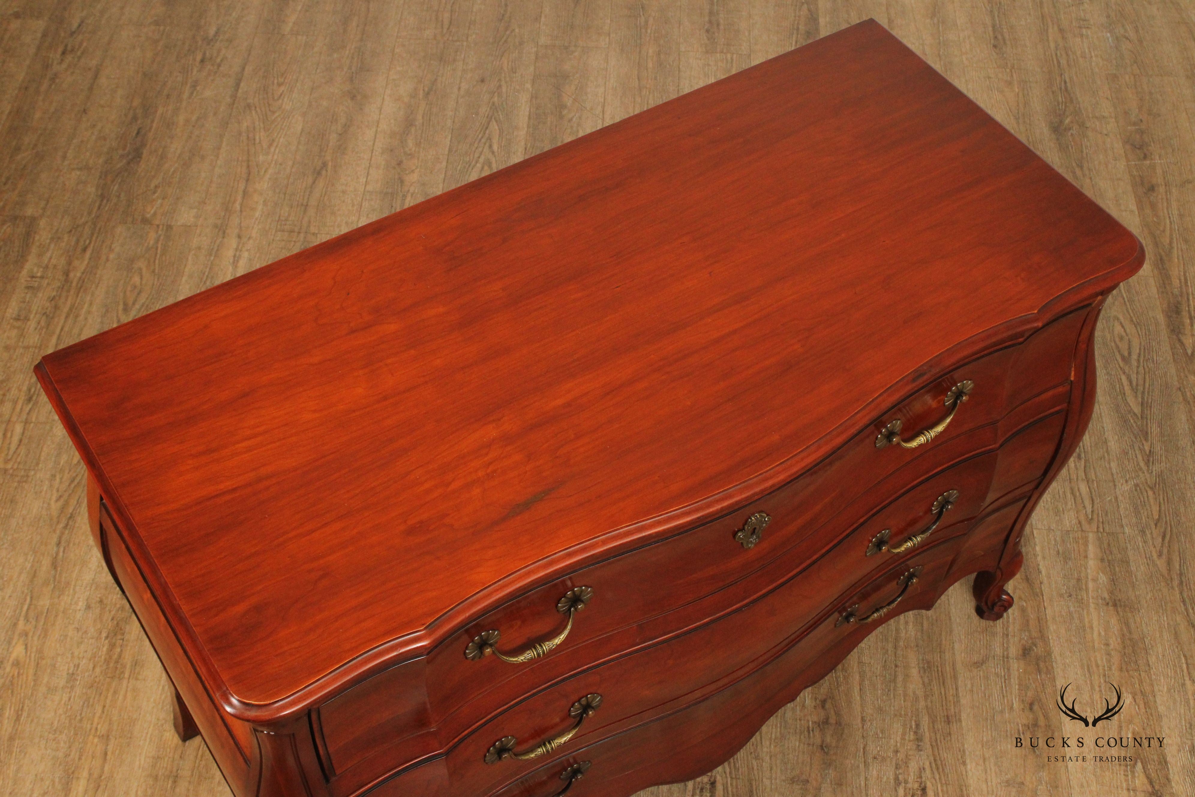 Widdicomb Vintage French Louis XV Style Cherry Bombe Chest Of Drawers