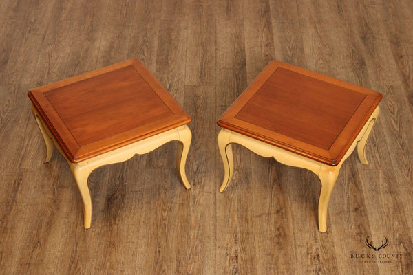 French Country Style Pair of Painted Low Side Tables