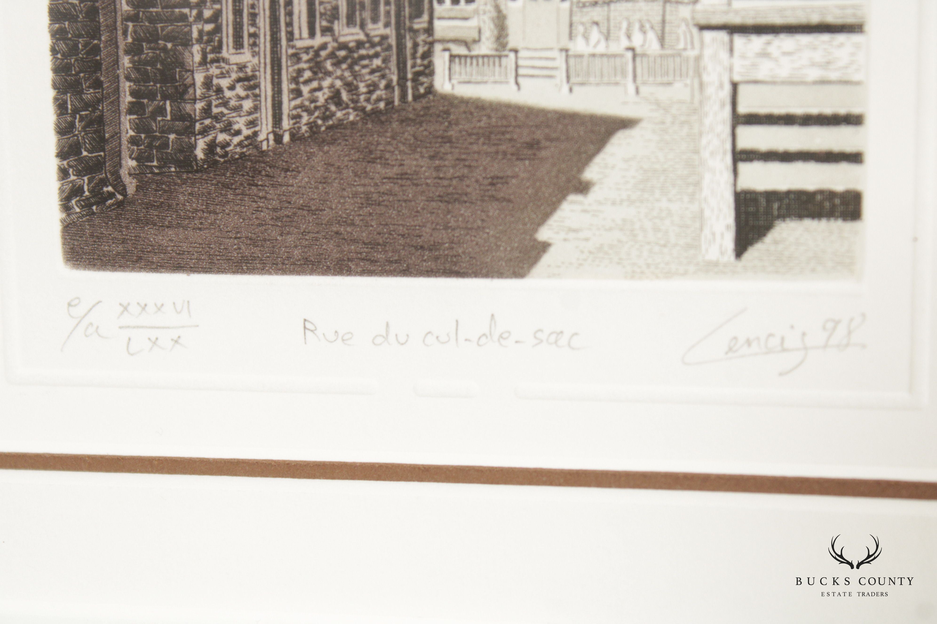 Jean Cencig 'Rue Du Cul-De-Sac' Framed Artist Proof Print