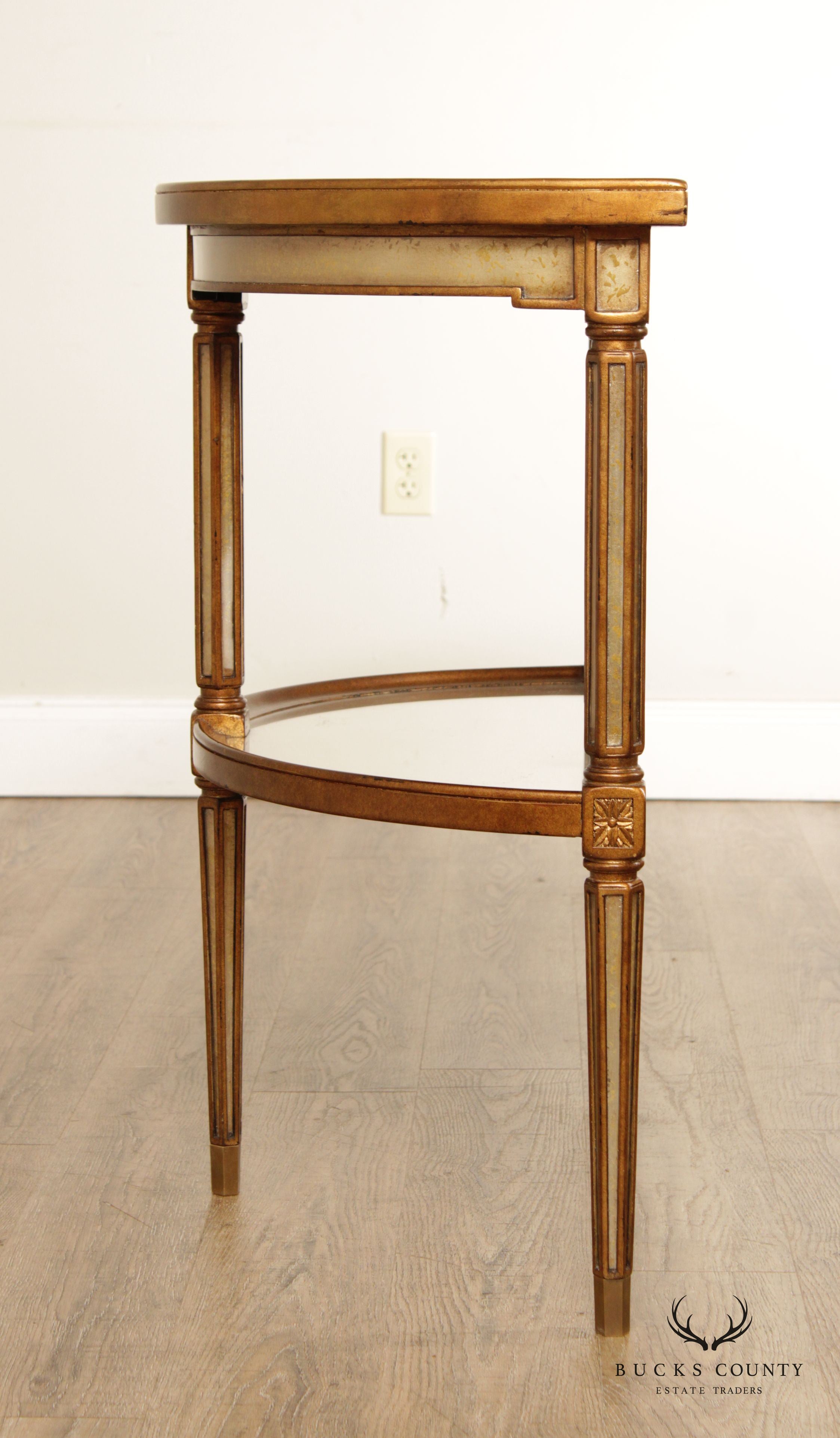 Theodore Alexander Italian Style 'Venetian Waters' Eglomise Console Table