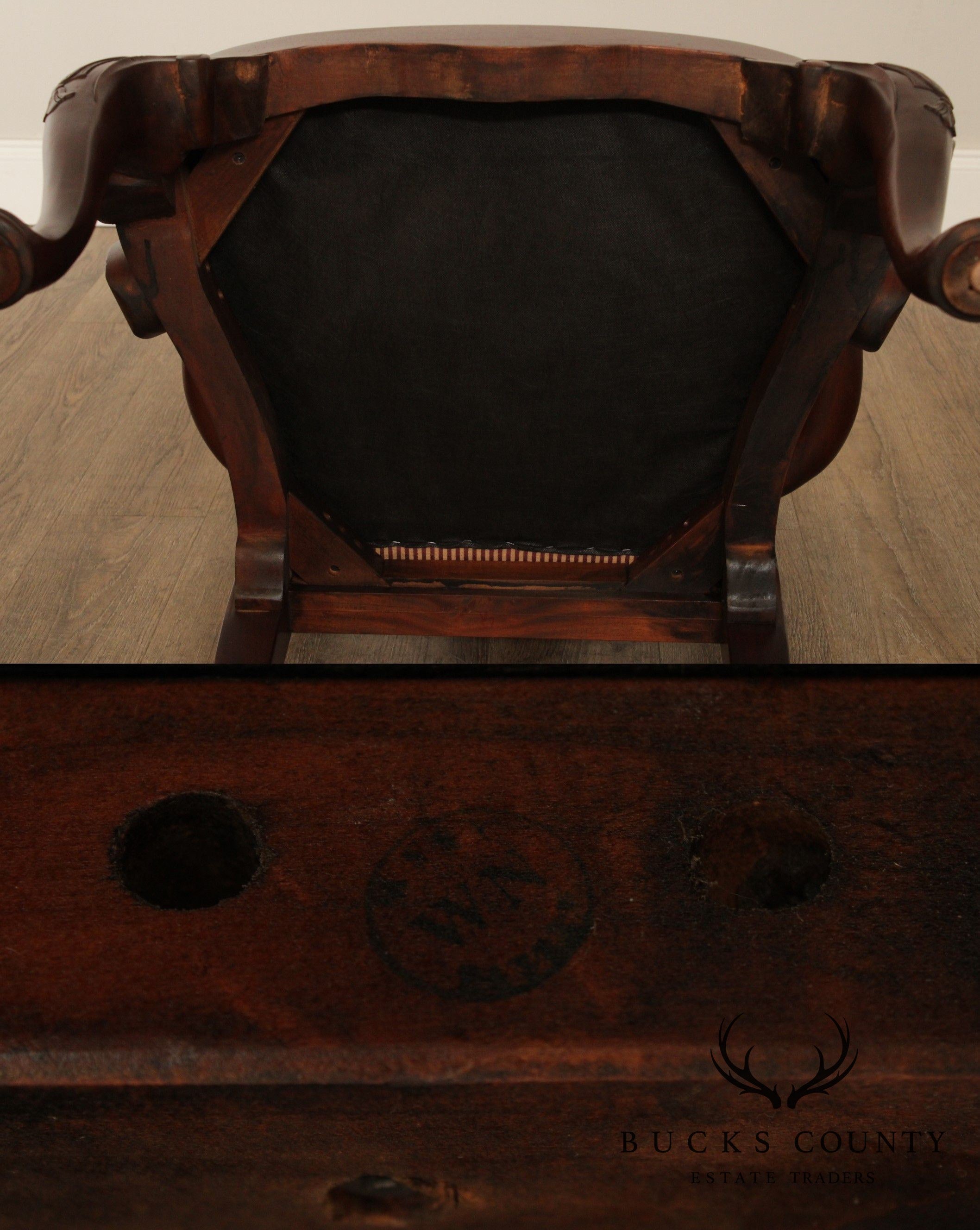 Maitland Smith Georgian Style Set 8 Solid Mahogany Dining Chairs