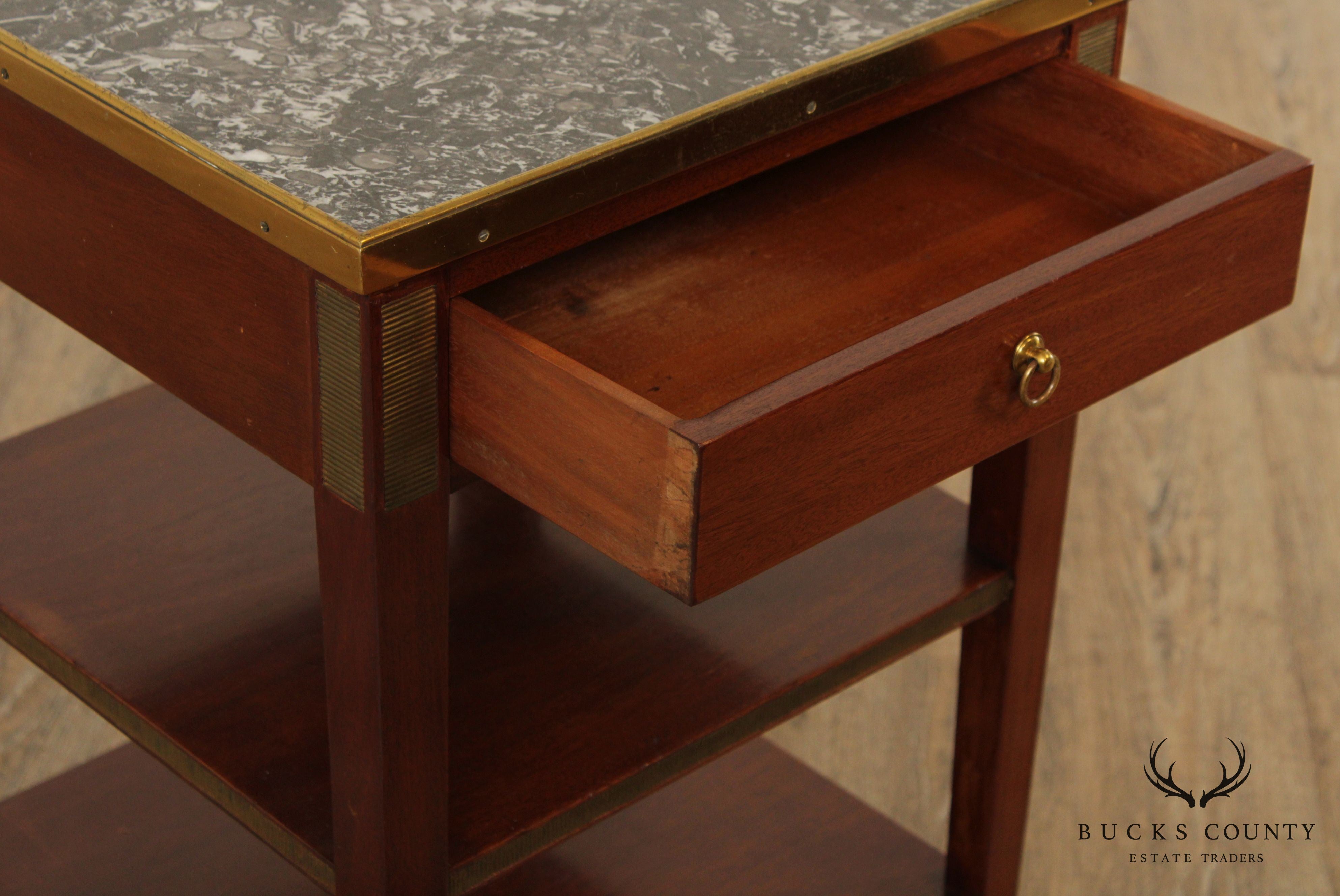 Edward Garratt Directoire Style Mahogany Marble Top Side Table