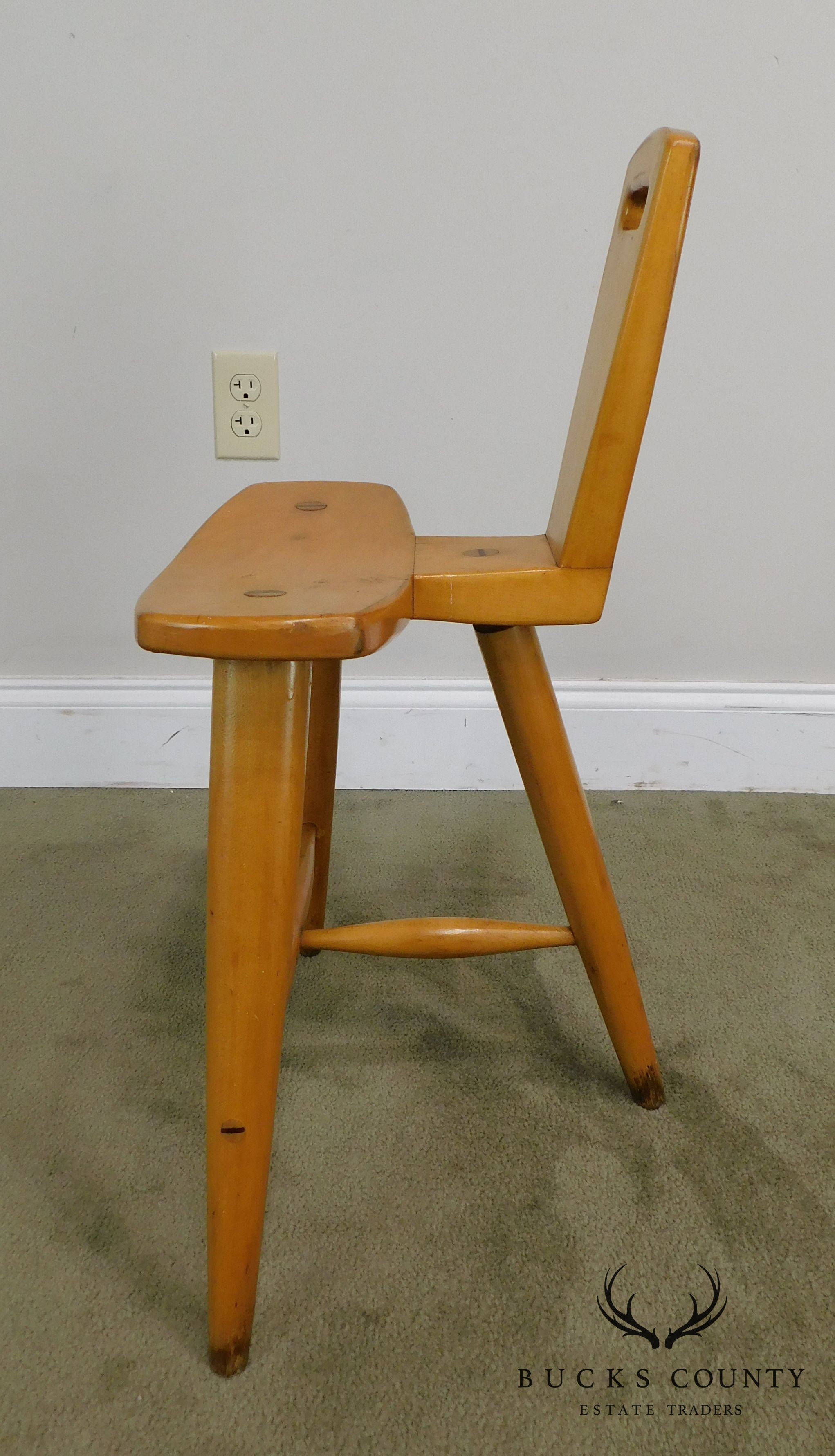 'W.B' Mid Century Modern Birch Wood Set of 4 'Birthing-Chair' Inspired Chairs