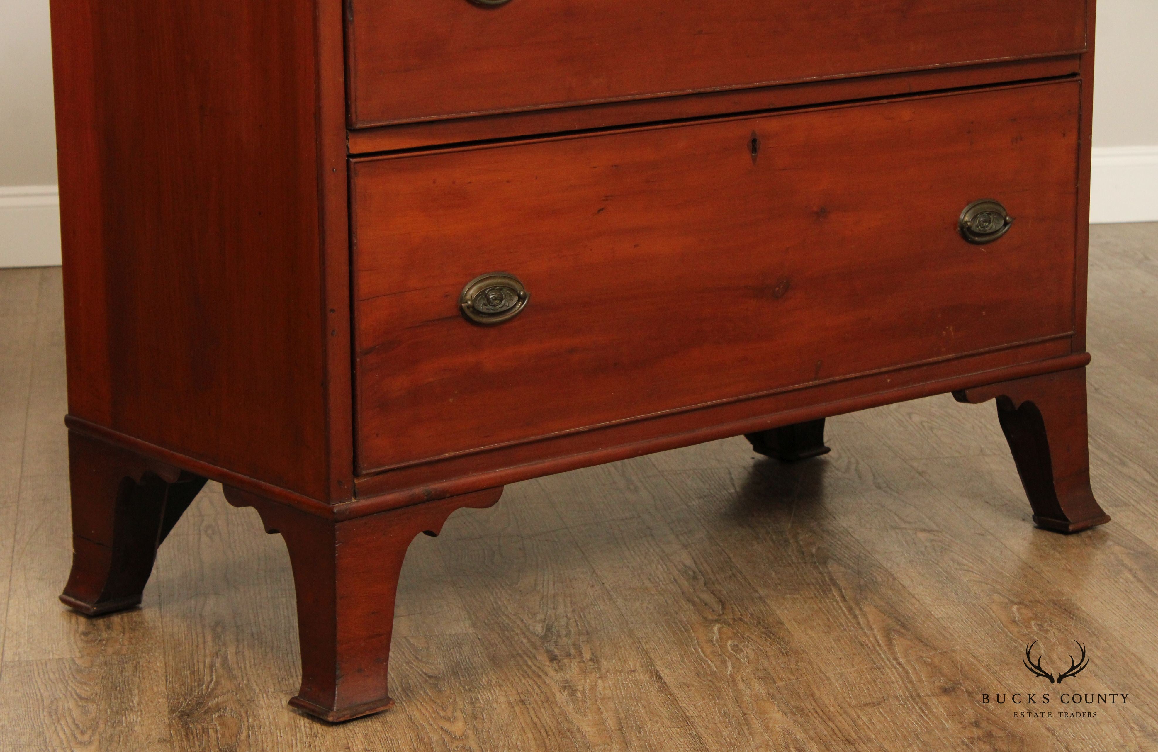 Antique American Cherry Hepplewhite Tall Chest of Drawers