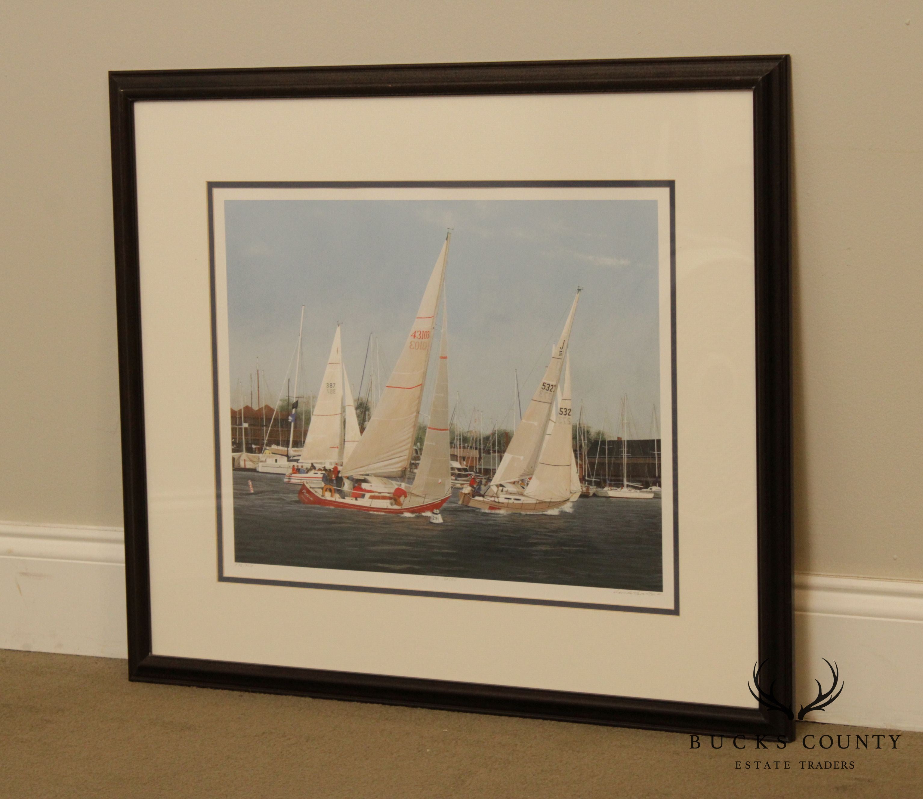 David Knowlton 'At the Races' Pencil Signed Offset Lithograph