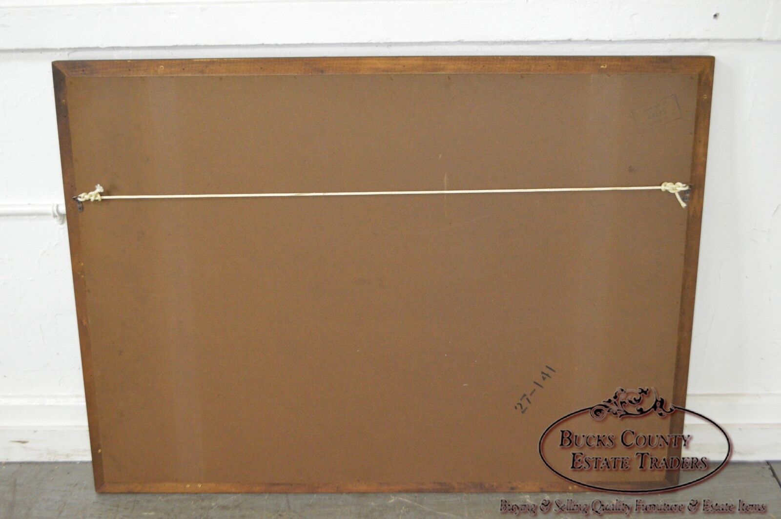 Mid Century Modern Walnut Frame Rectangular Wall Mirror